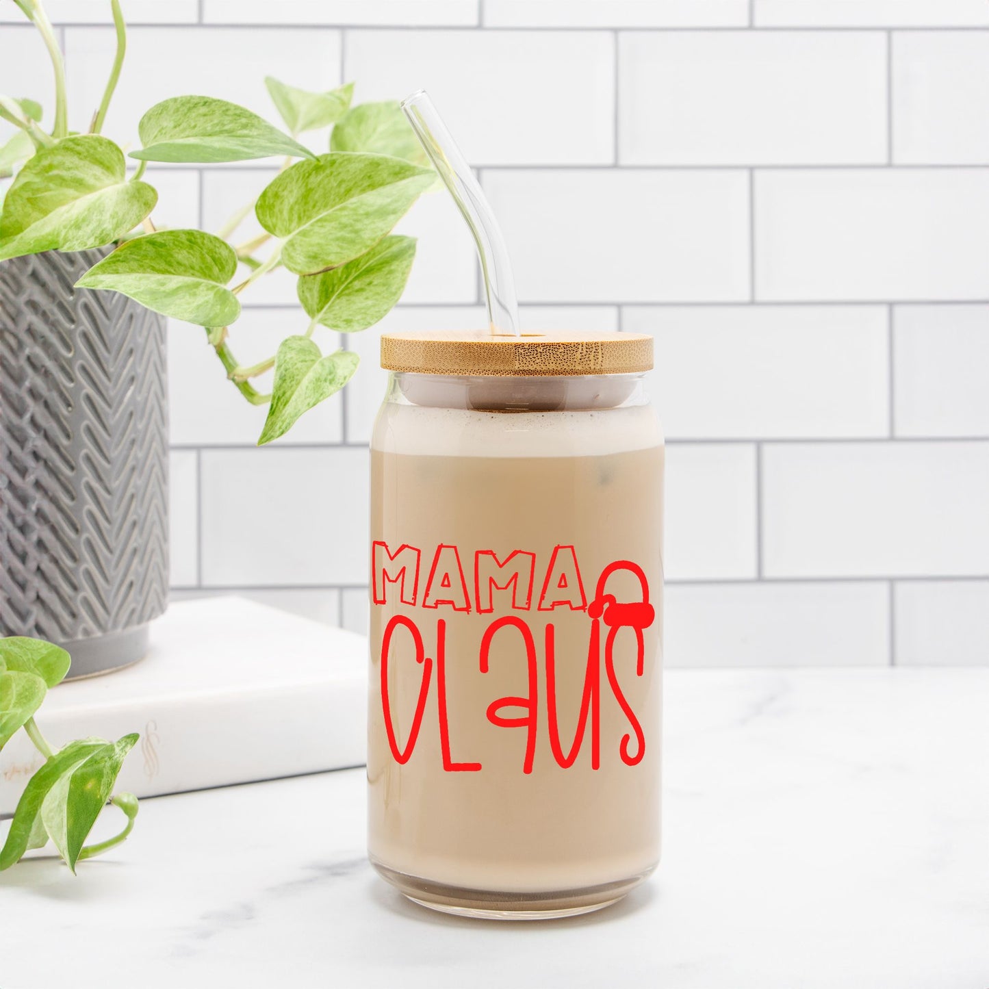 Mama Claus Glass Can