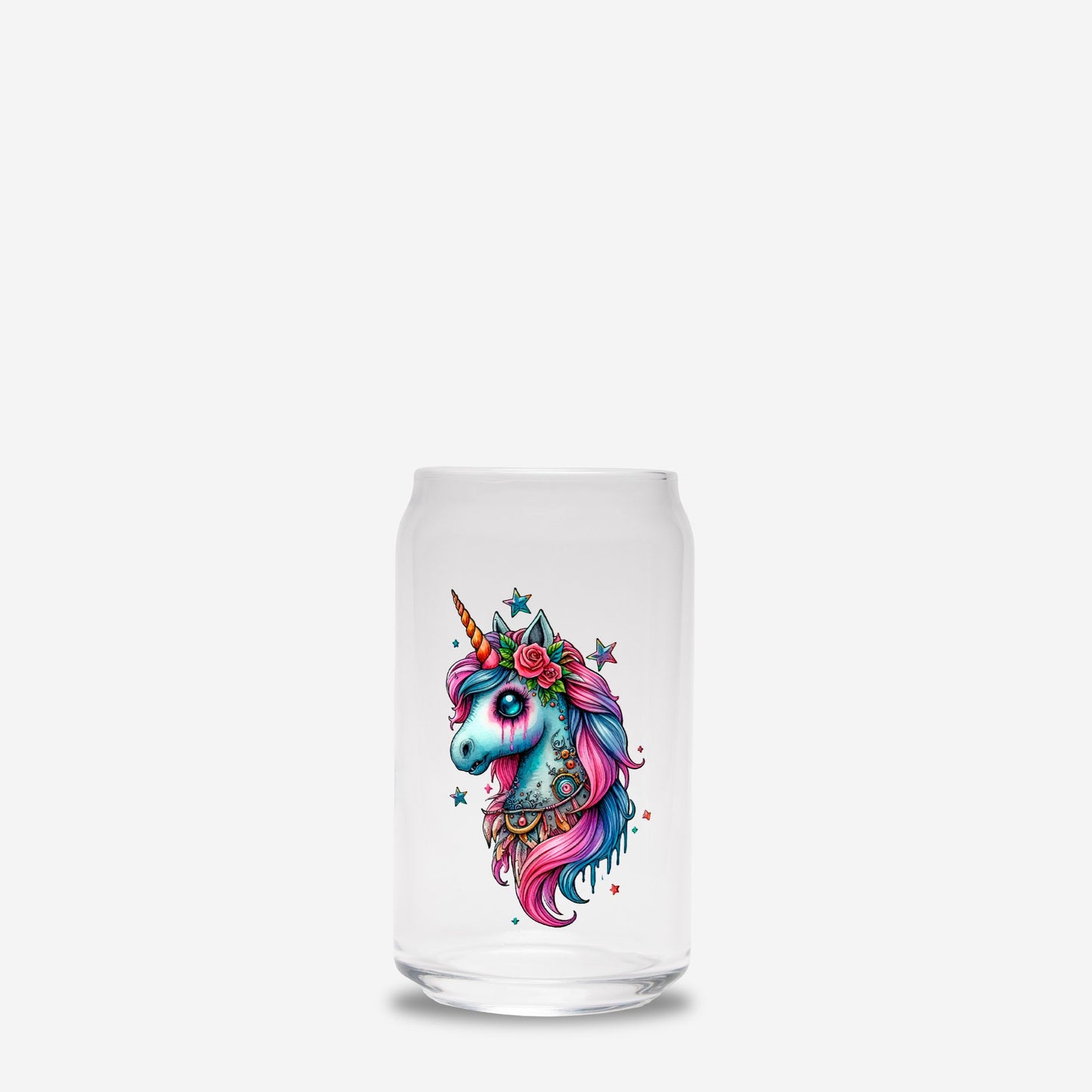 Mystical Unicorn Glass Can
