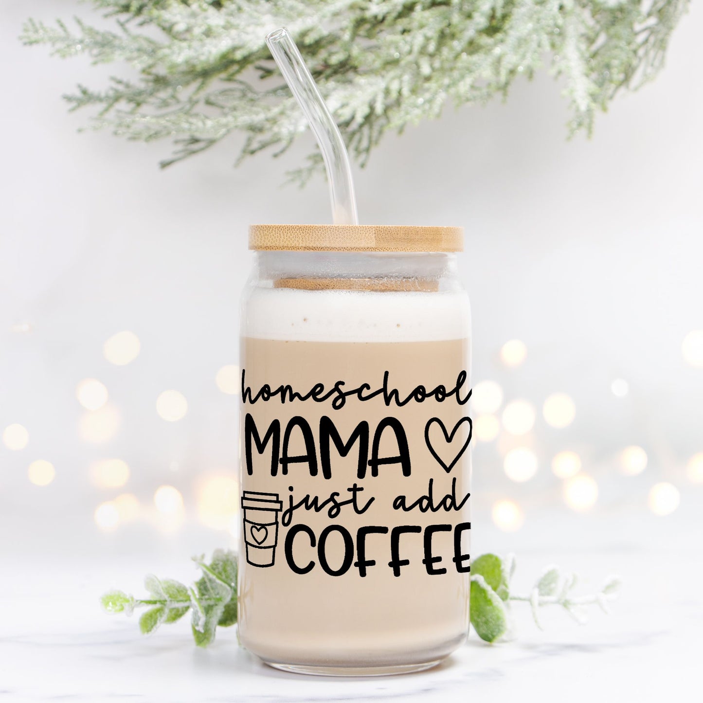 Homeschool Mama Glass Can 16oz
