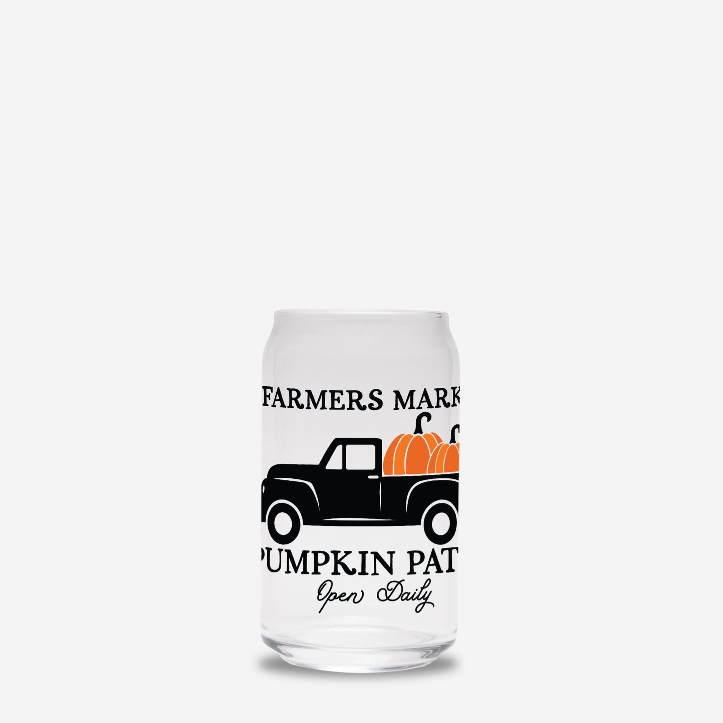 Farmers Market Pumpkins Glass Can