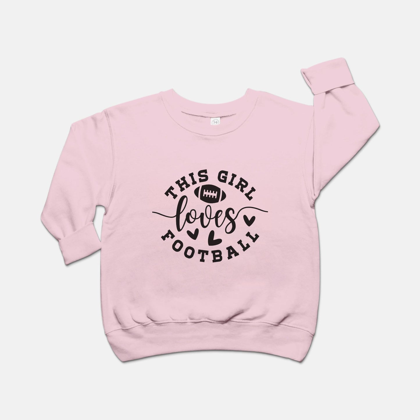 Football Girl Toddler Crew Neck Sweatshirt