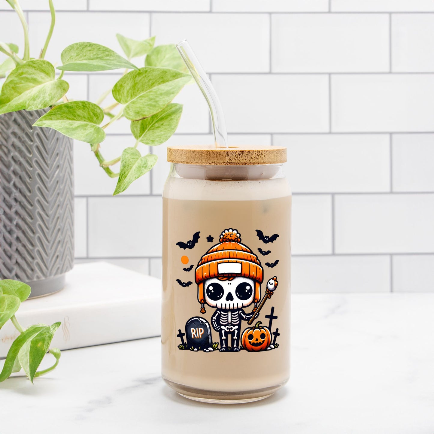 Skelly Glass Can