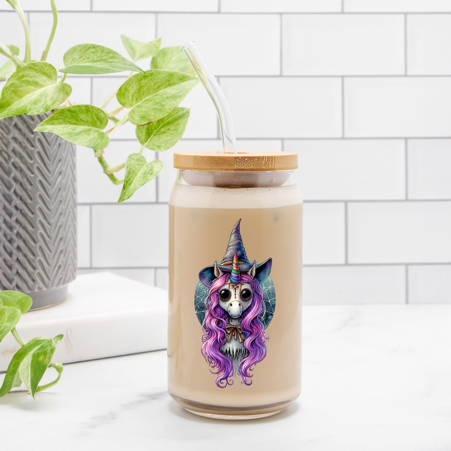 Mystical Witch Unicorn Glass Can
