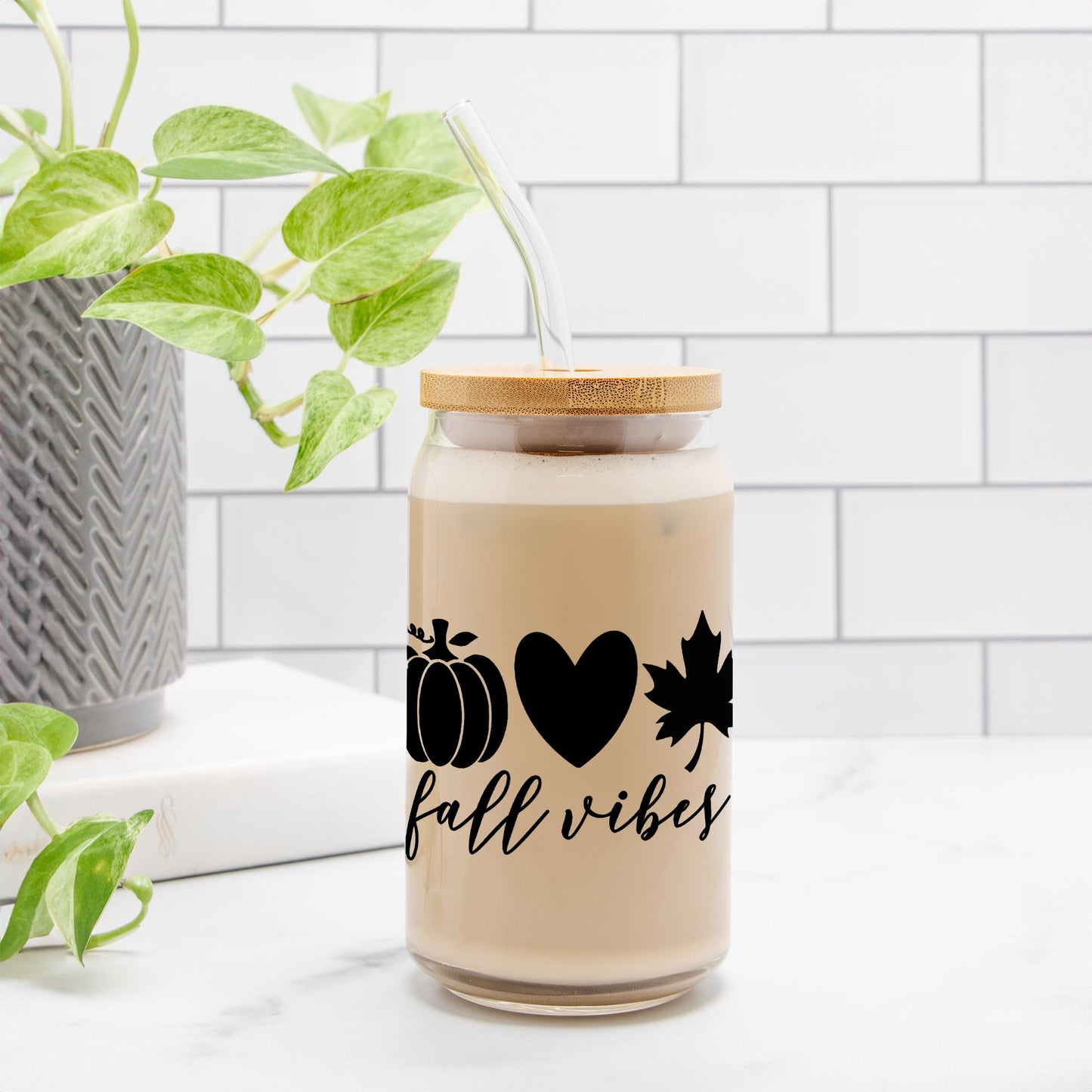 Fall Vibes Glass Can