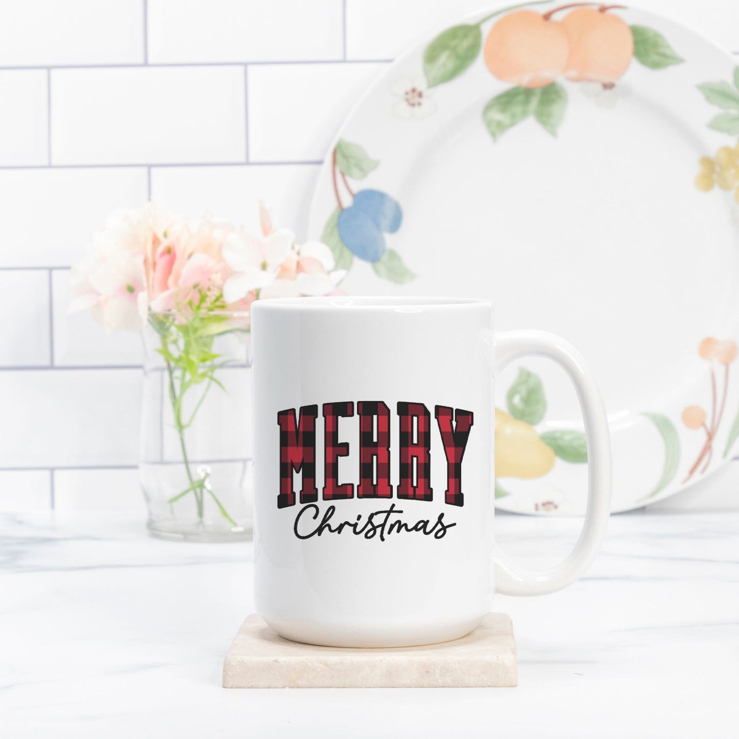 Buffalo Plaid Christmas Mug Deluxe 15oz.