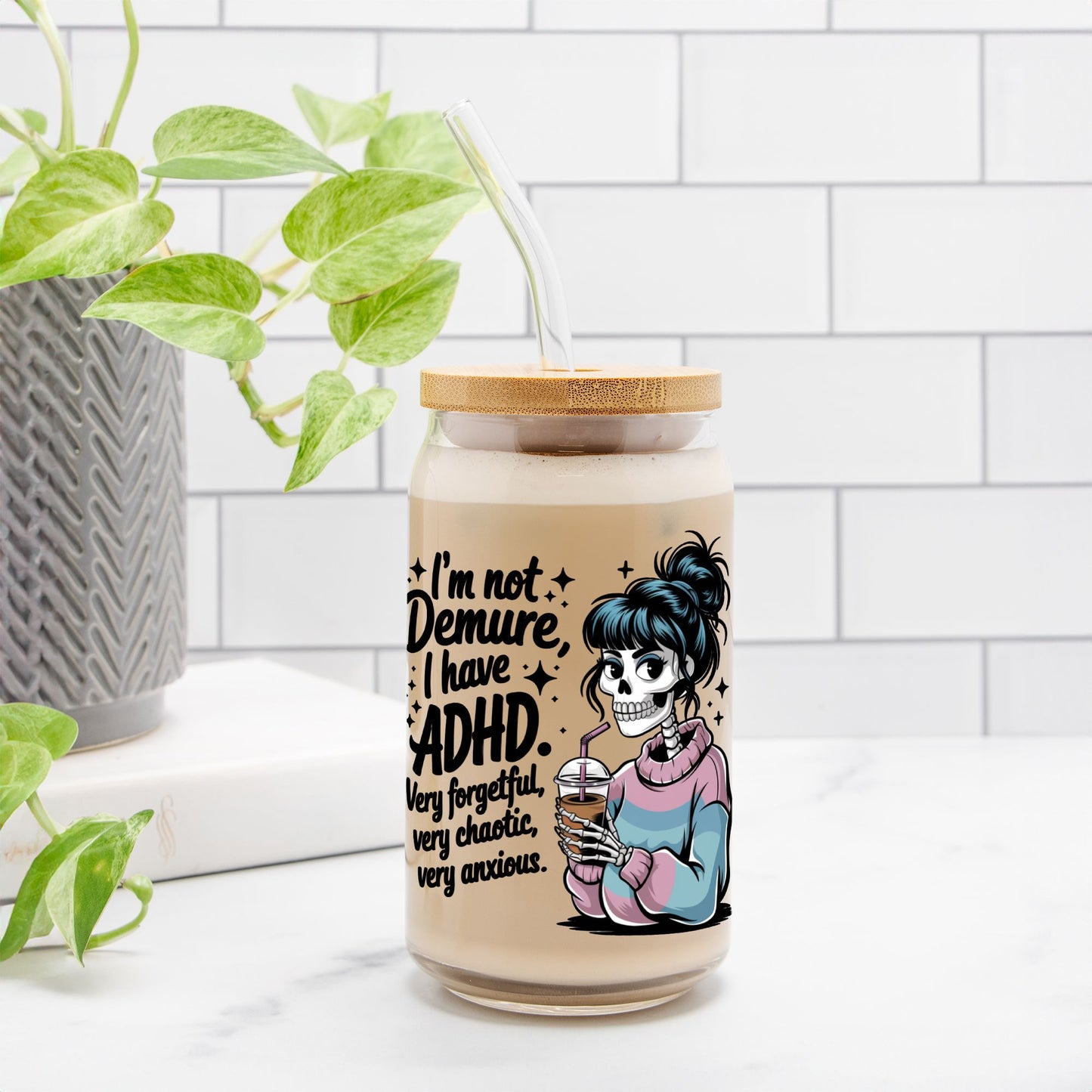 ADHD Demure Glass Can 16oz