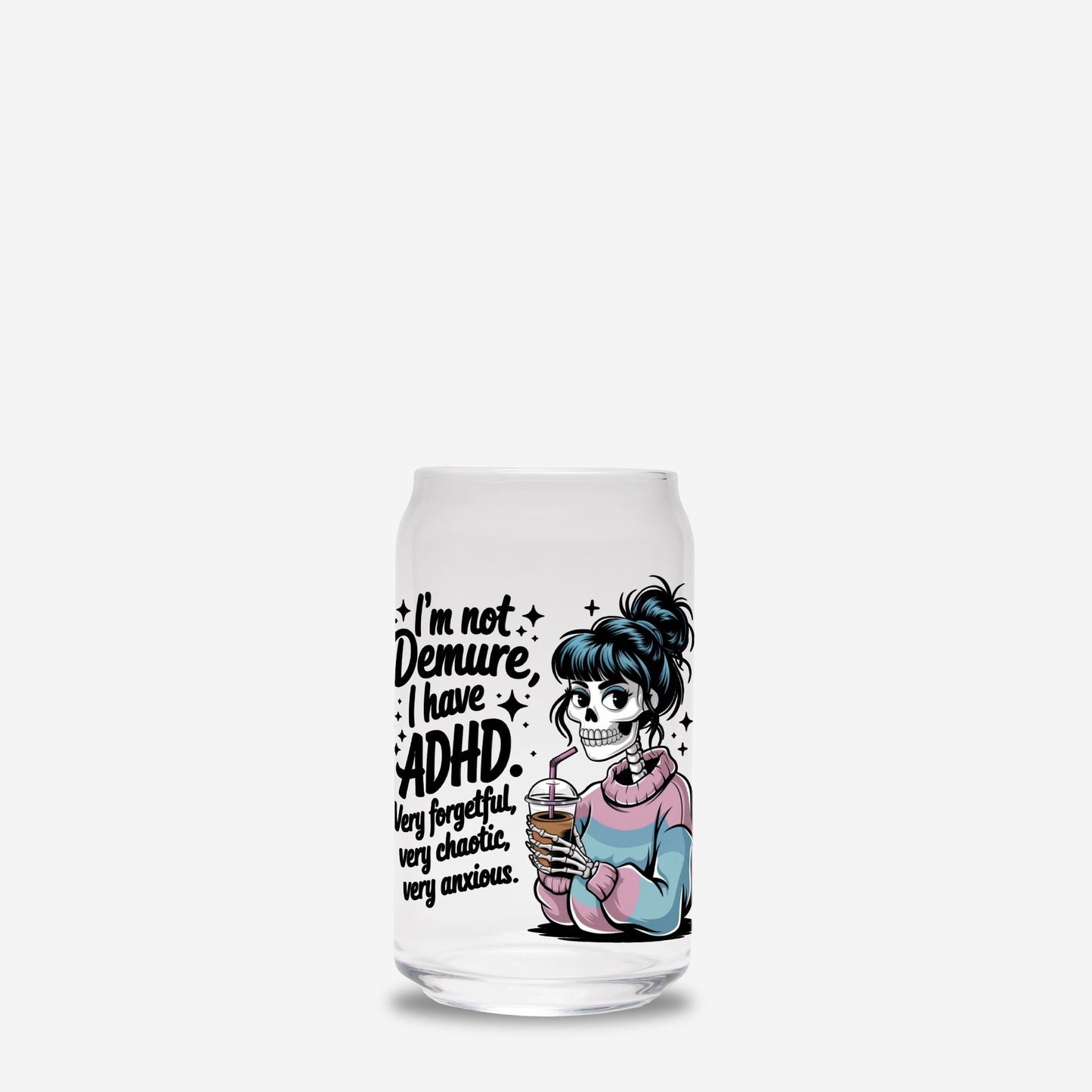 ADHD Demure Glass Can 16oz