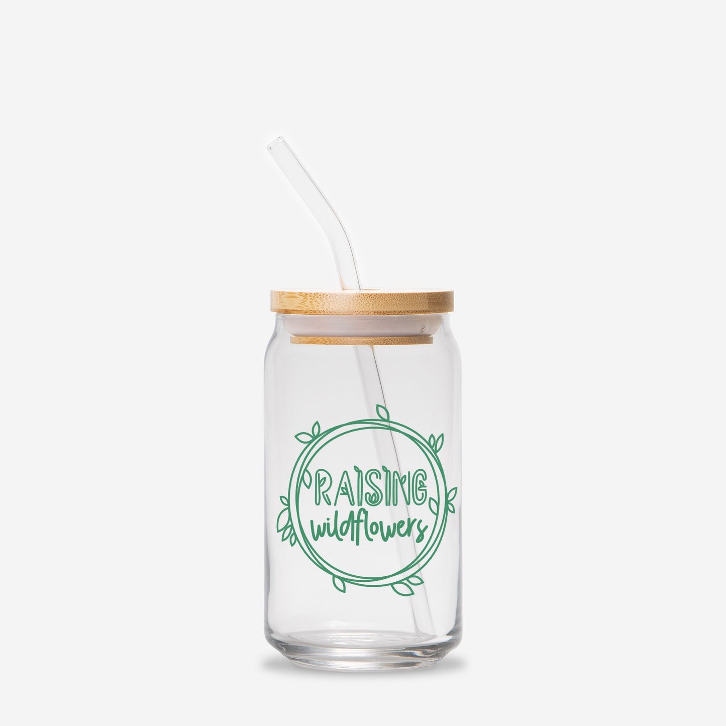 Raising Wildflowers Glass Can