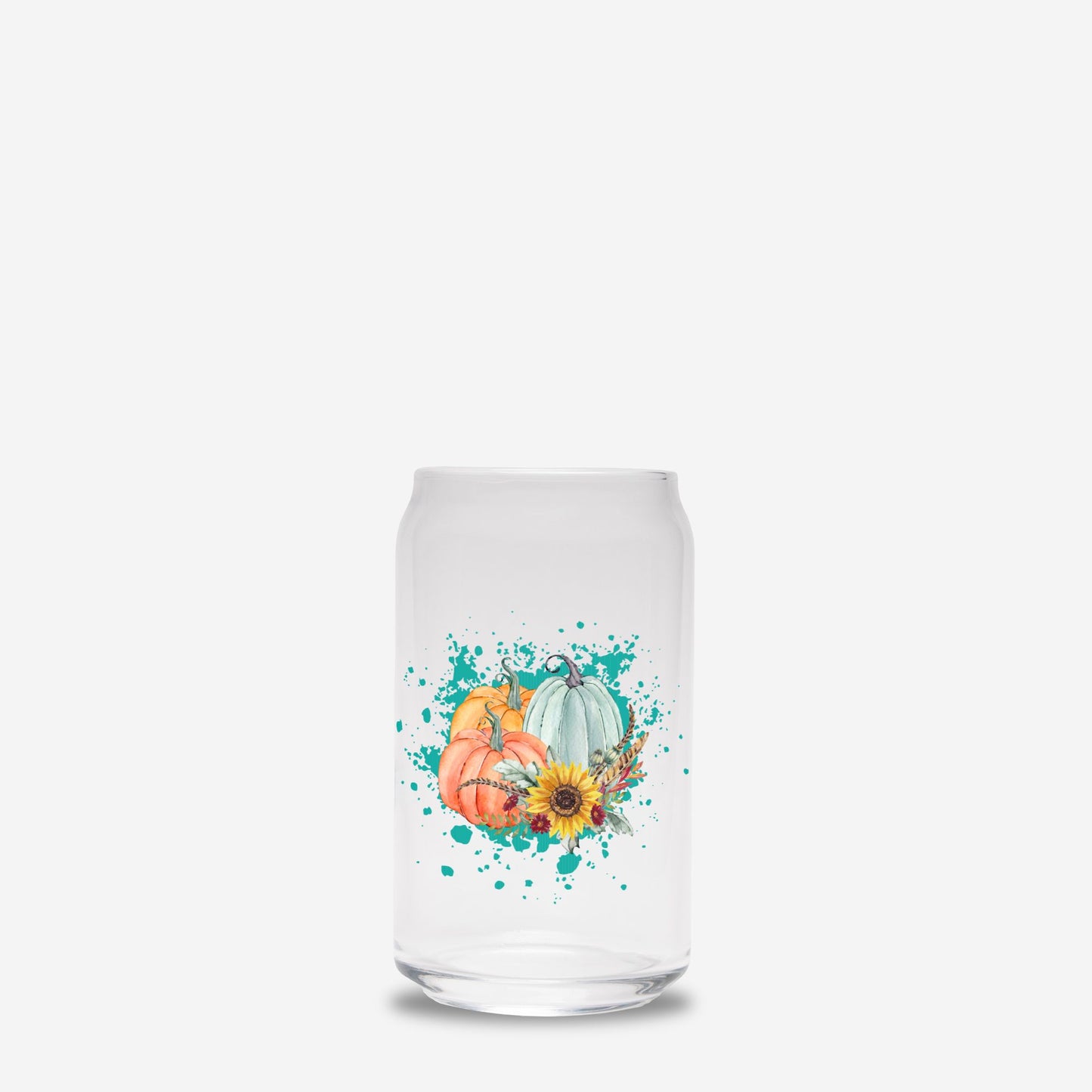 Pretty Pumpkins Glass Can