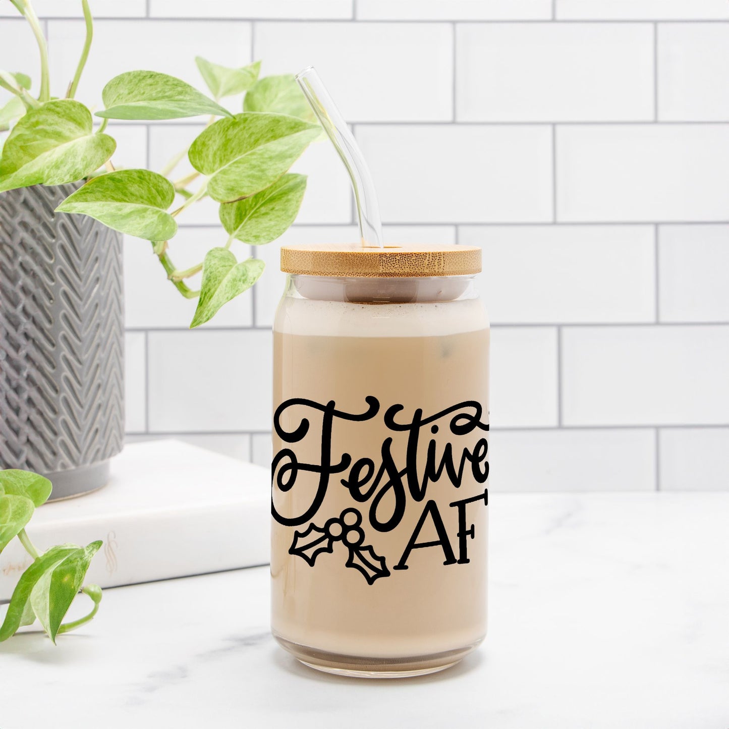 Festive AF Glass Can