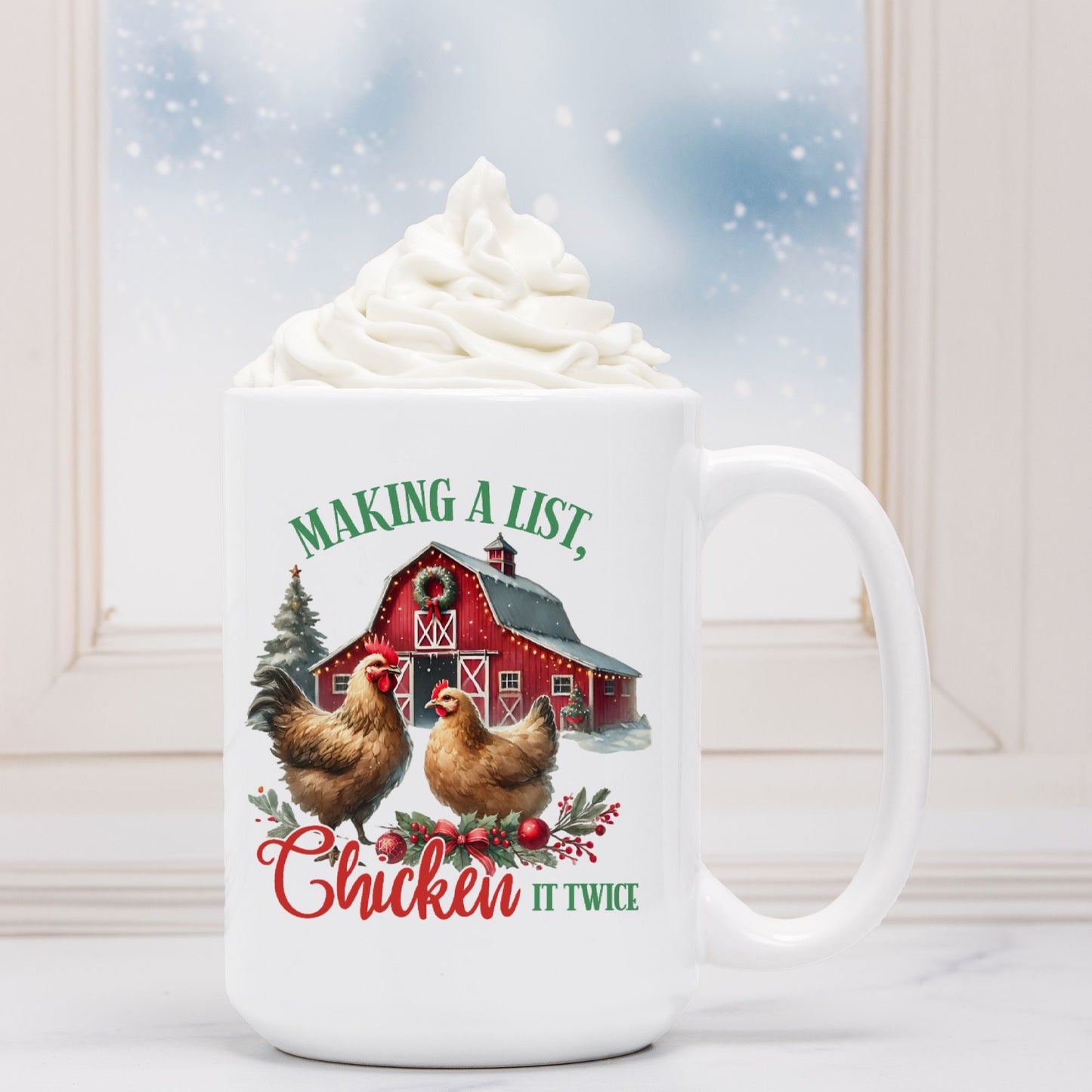 Chicken Christmas Mug Deluxe 15oz.