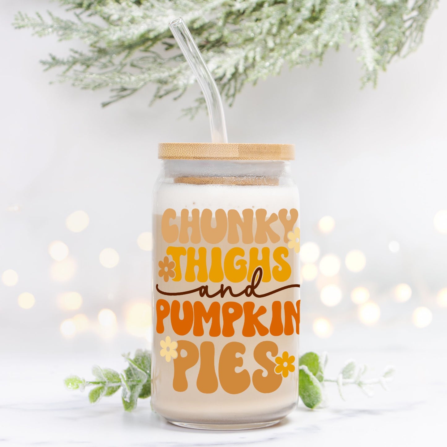 Chunky Thighs Pumpkin Pies Glass Can 16oz