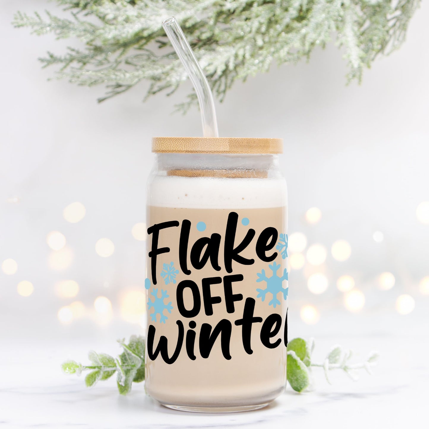 Flake Off Winter Glass Can 16oz