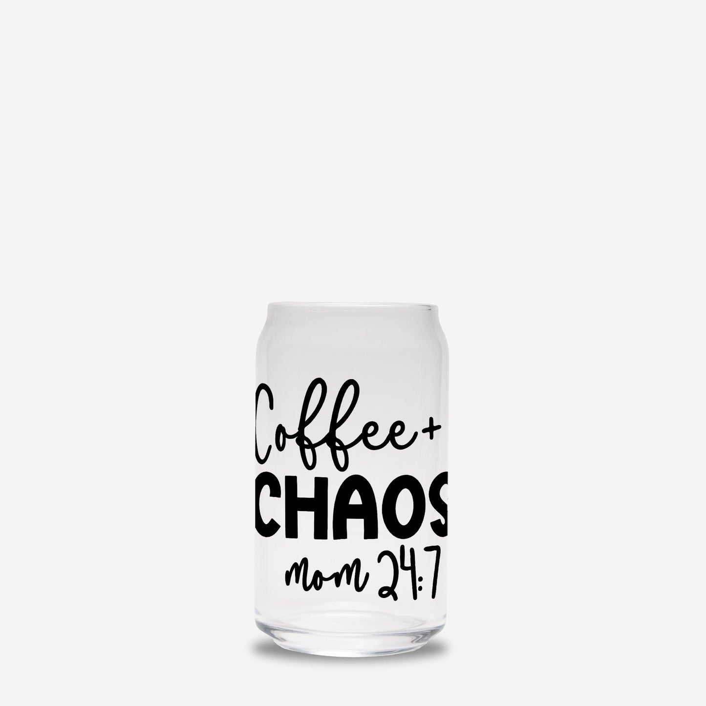 Coffee + Chaos Glass Can