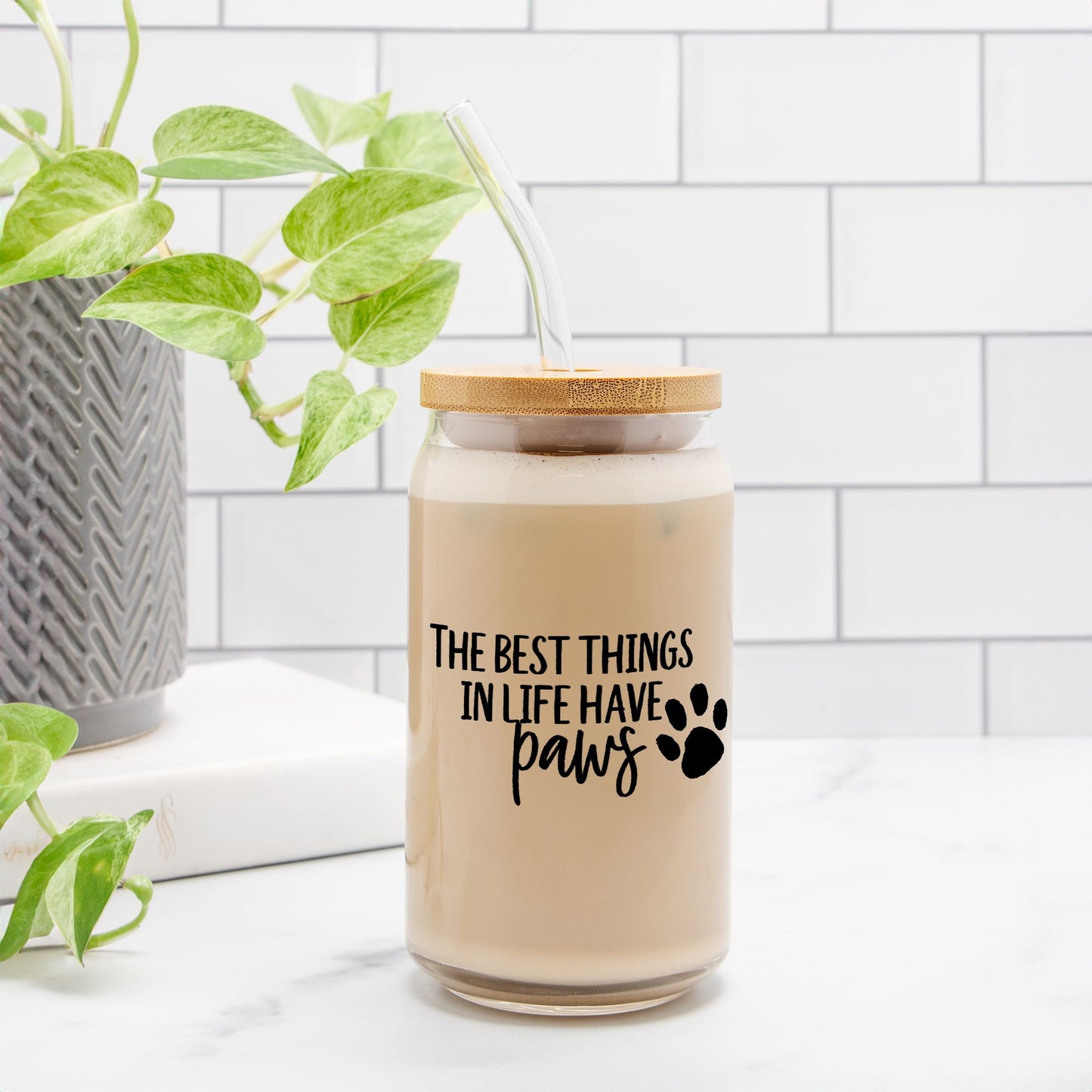 Best Things Have Paws Glass Can