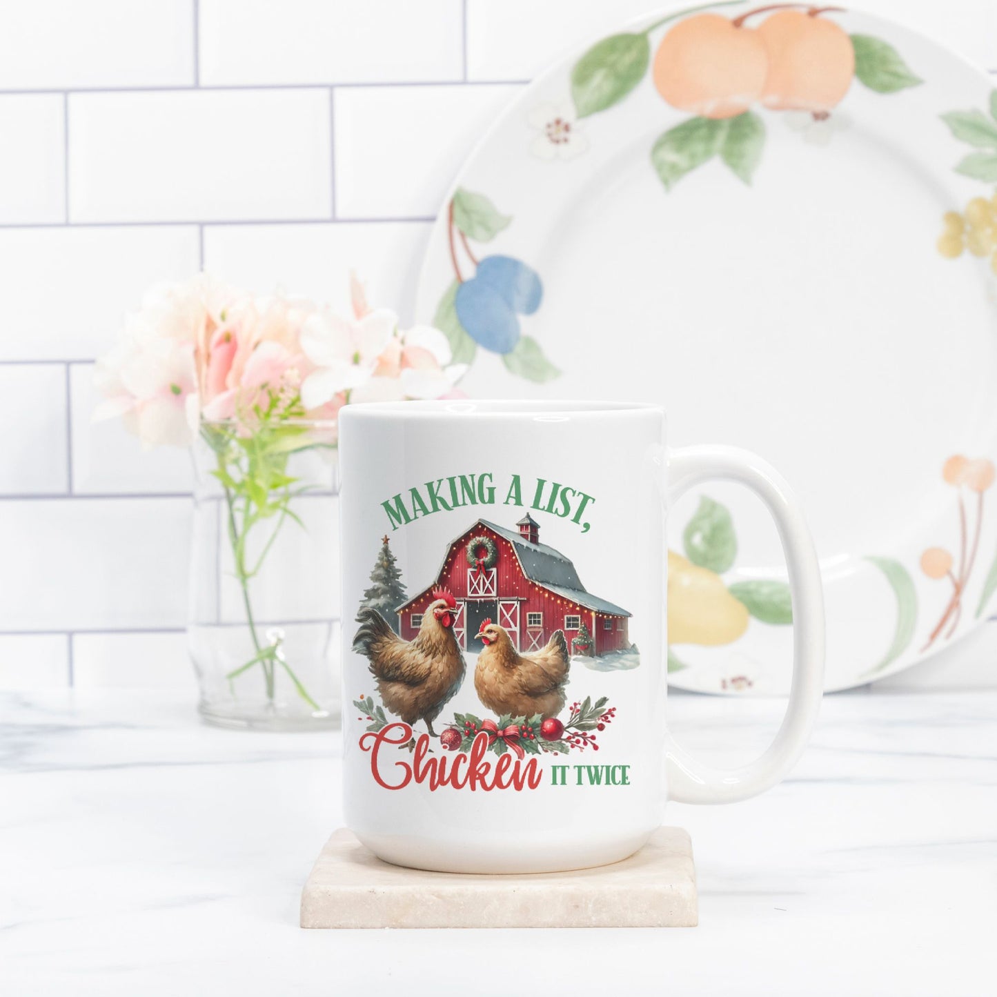 Chicken Christmas Mug Deluxe 15oz.