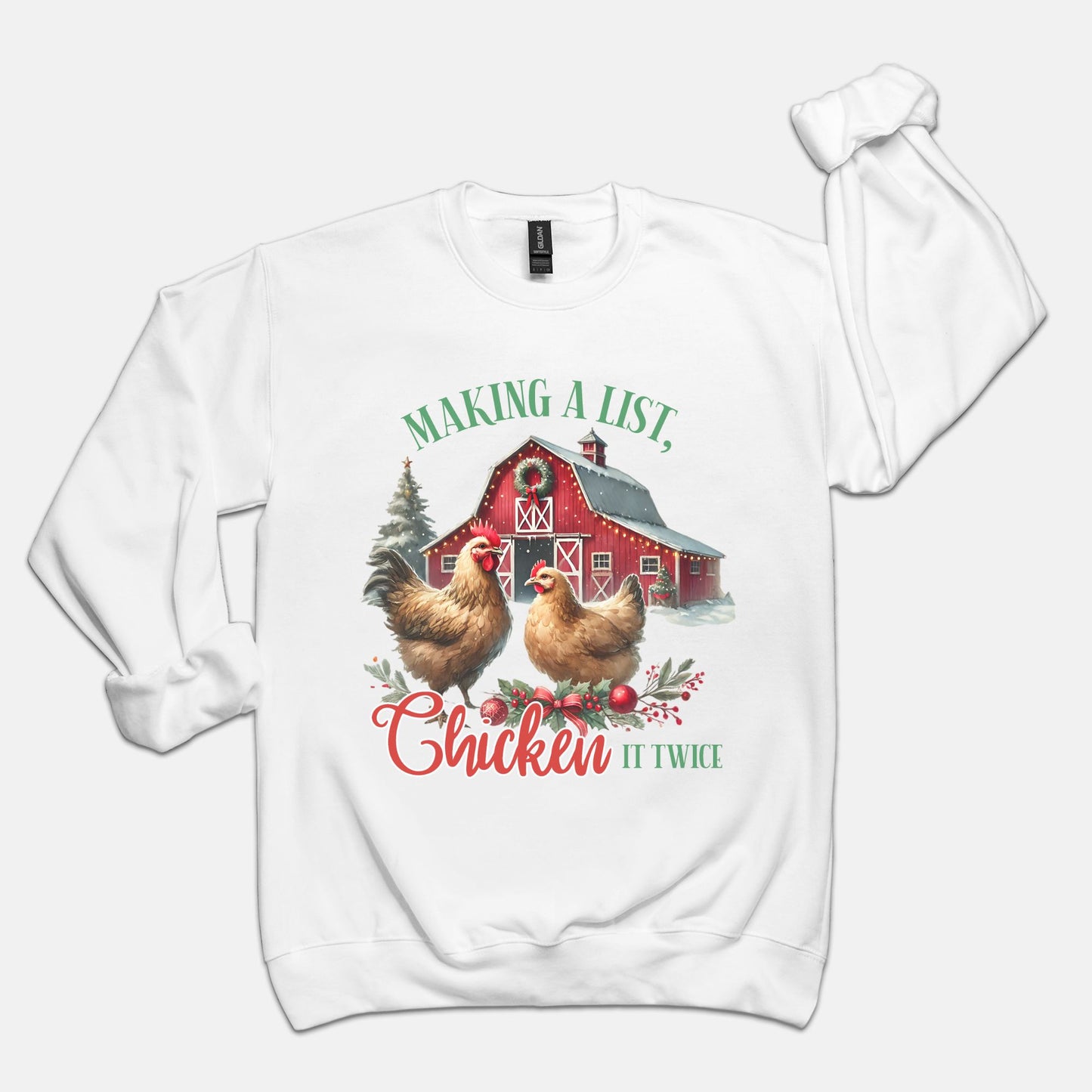 Christmas Chicken Unisex Crew Neck Sweatshirt