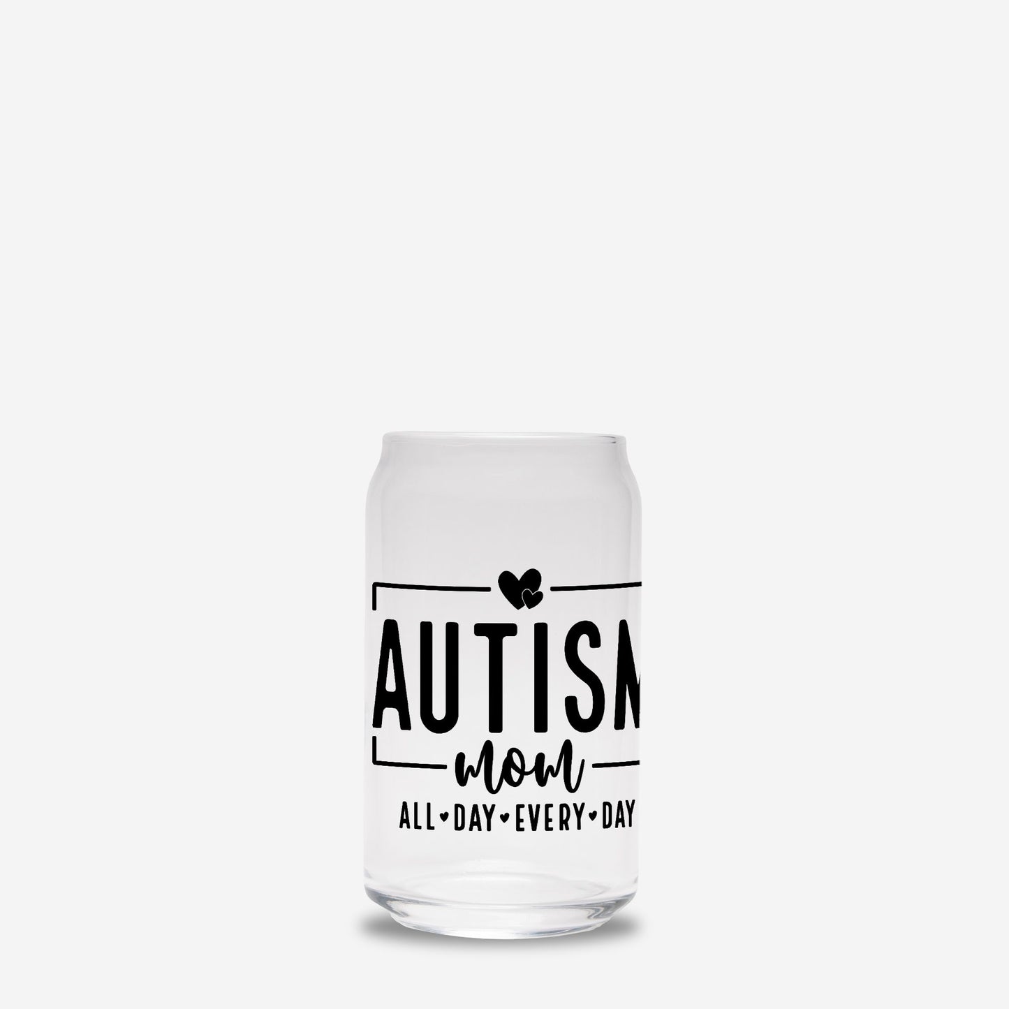 Autism Mom Glass Can 16oz