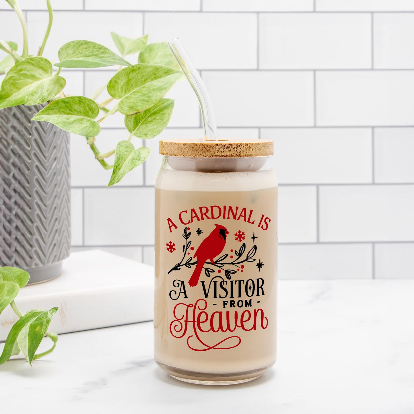 Cardinal Visitor Glass Can