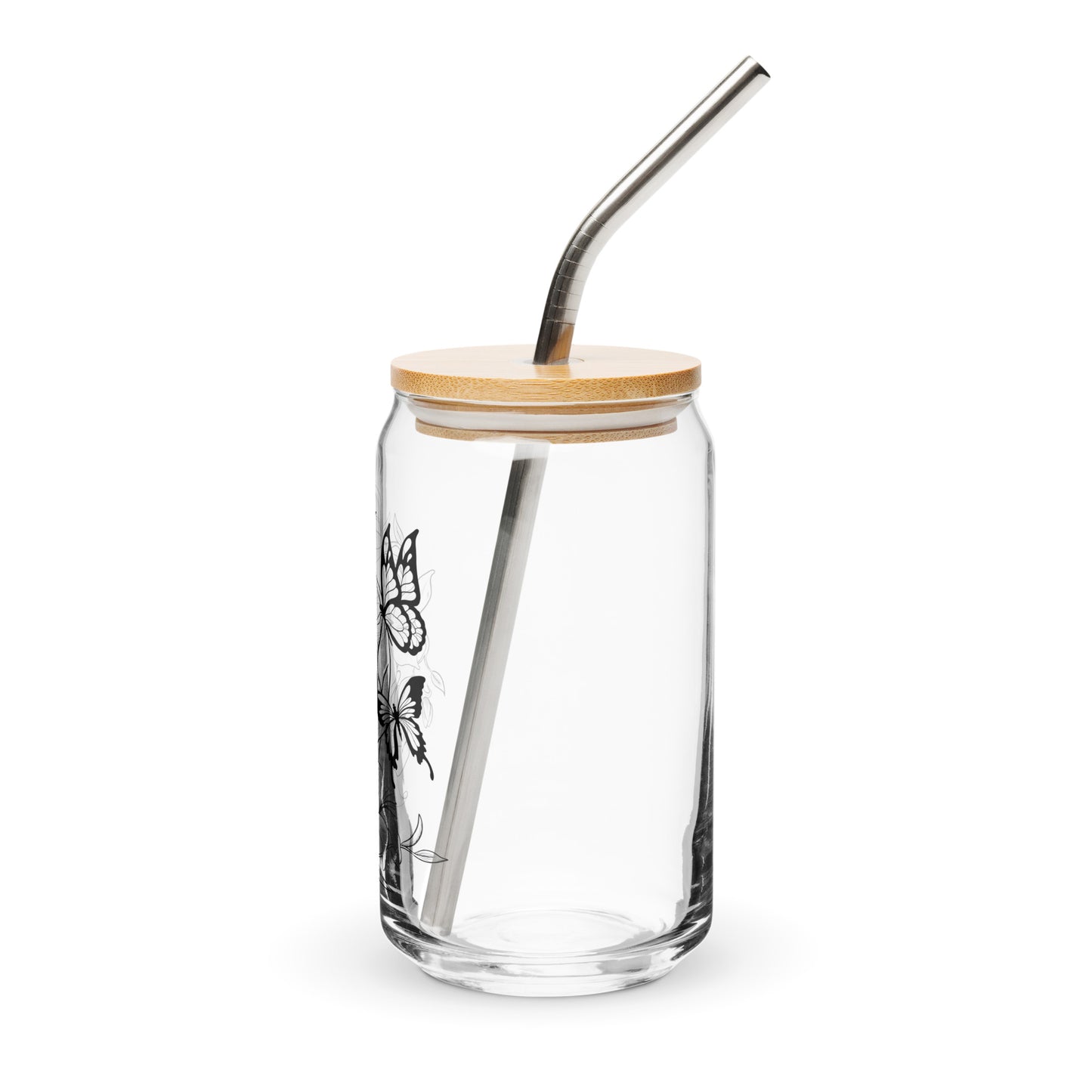 Skull and Butterfly Glass Mug