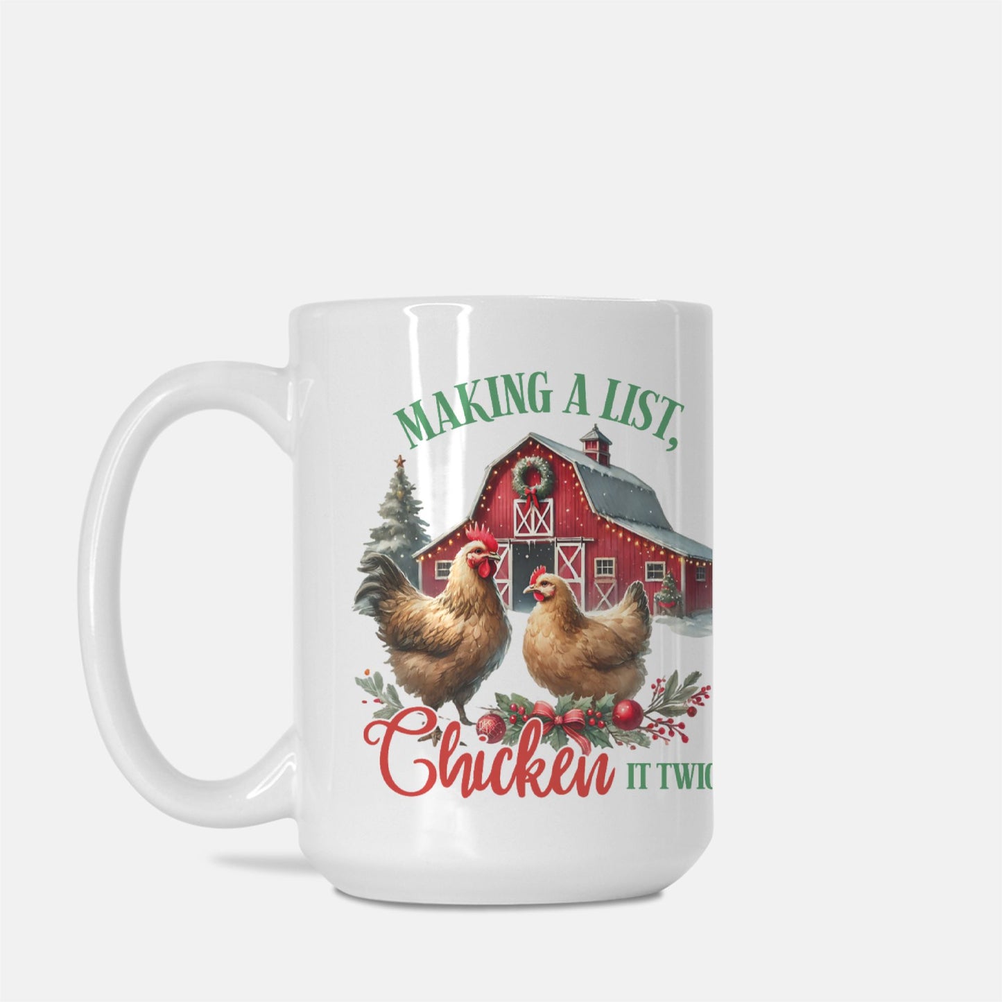 Chicken Christmas Mug Deluxe 15oz.