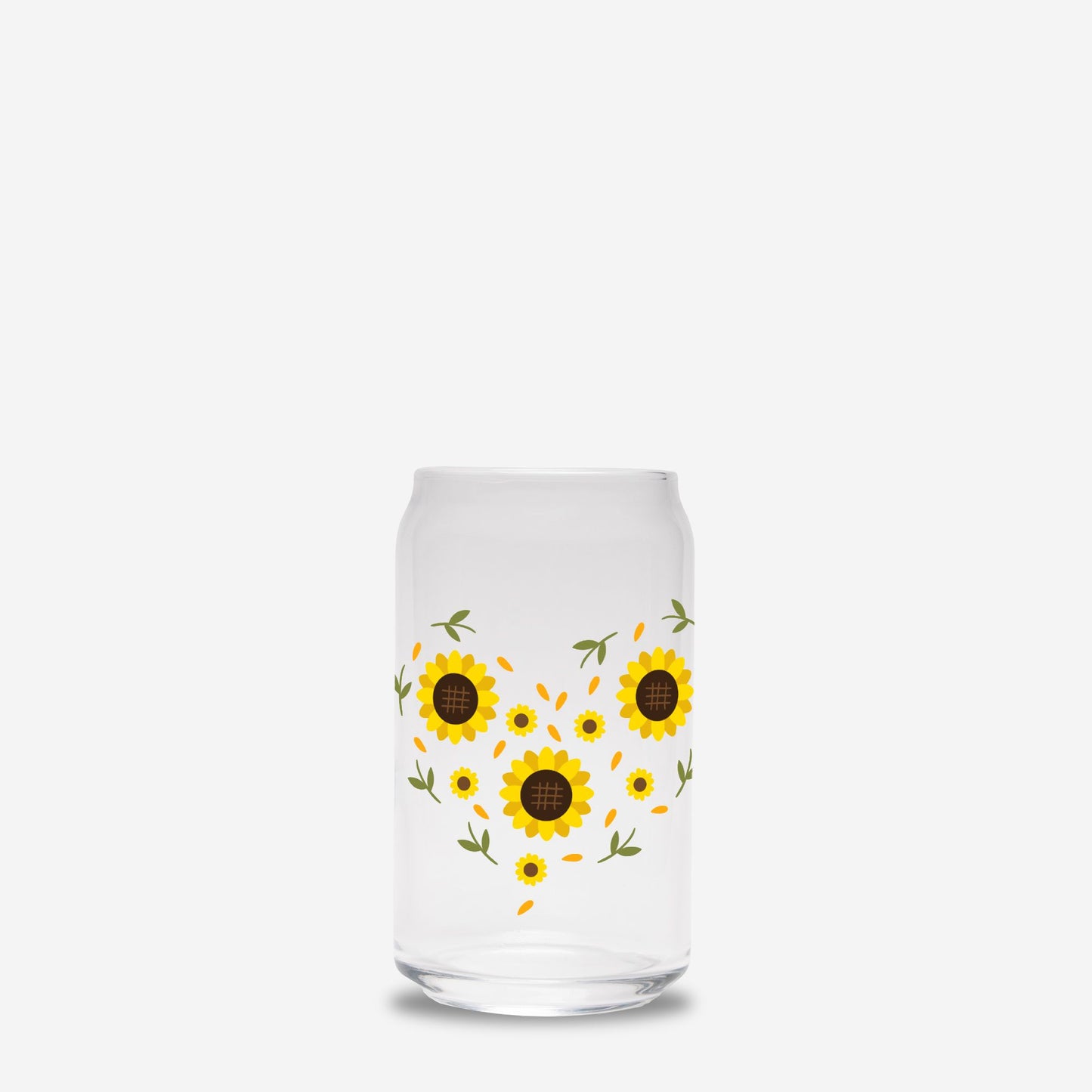 Sunflower Heart Glass Can