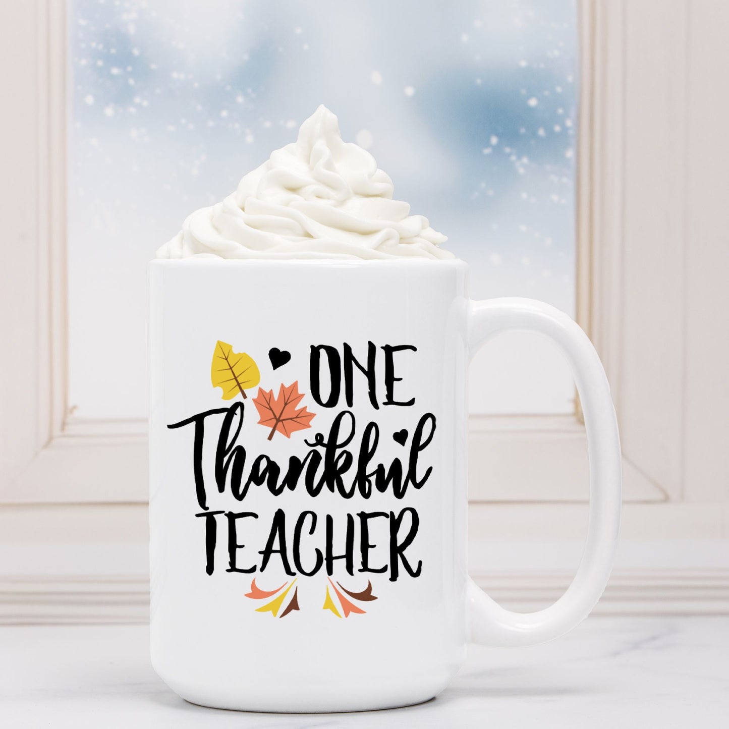 Thankful Teacher Mug Deluxe 15oz.
