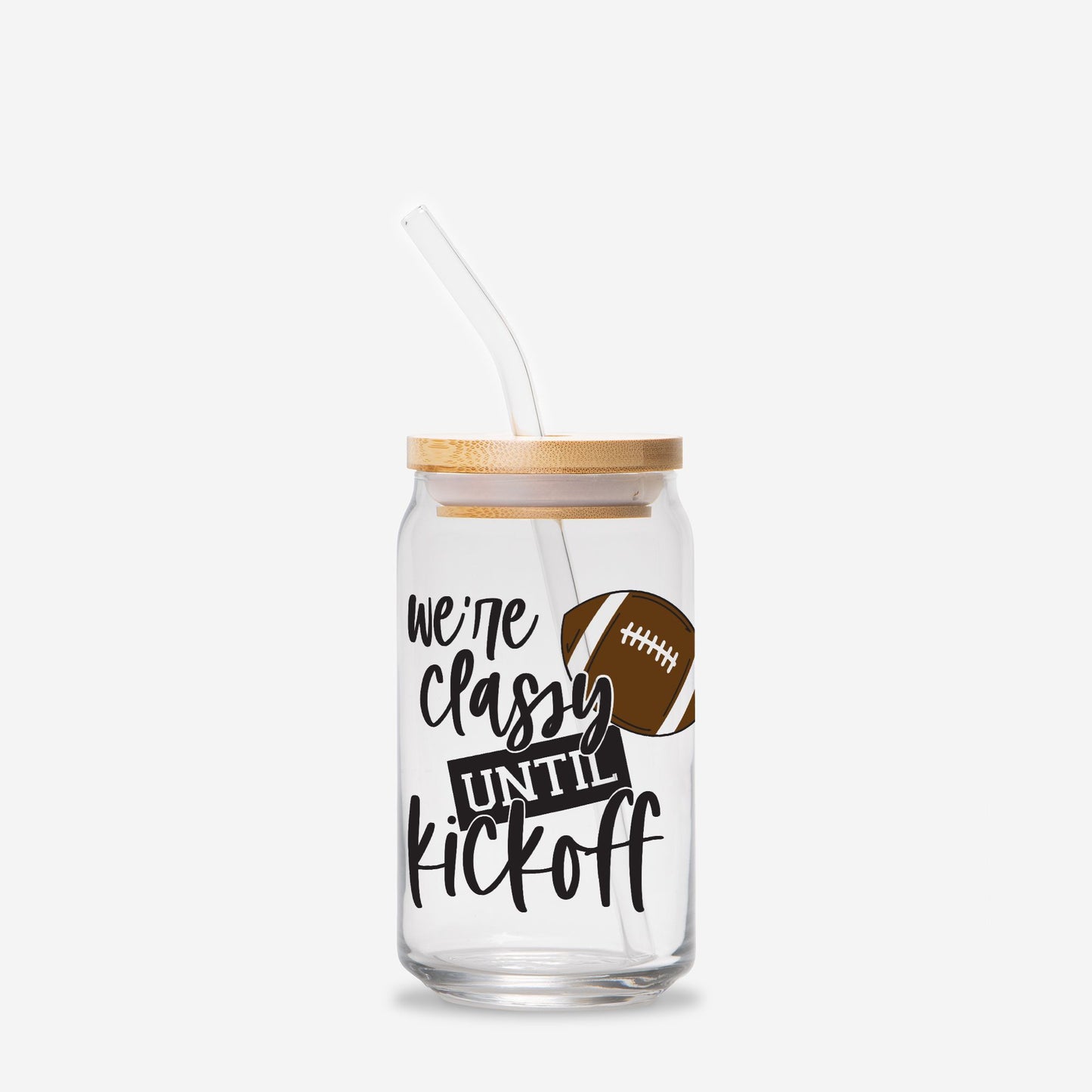 Classy Football Glass Can