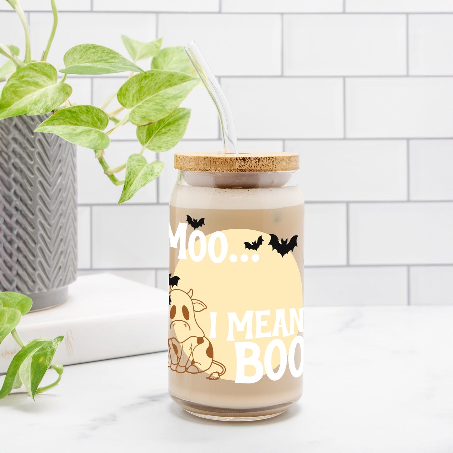 Moo...Book Glass Can