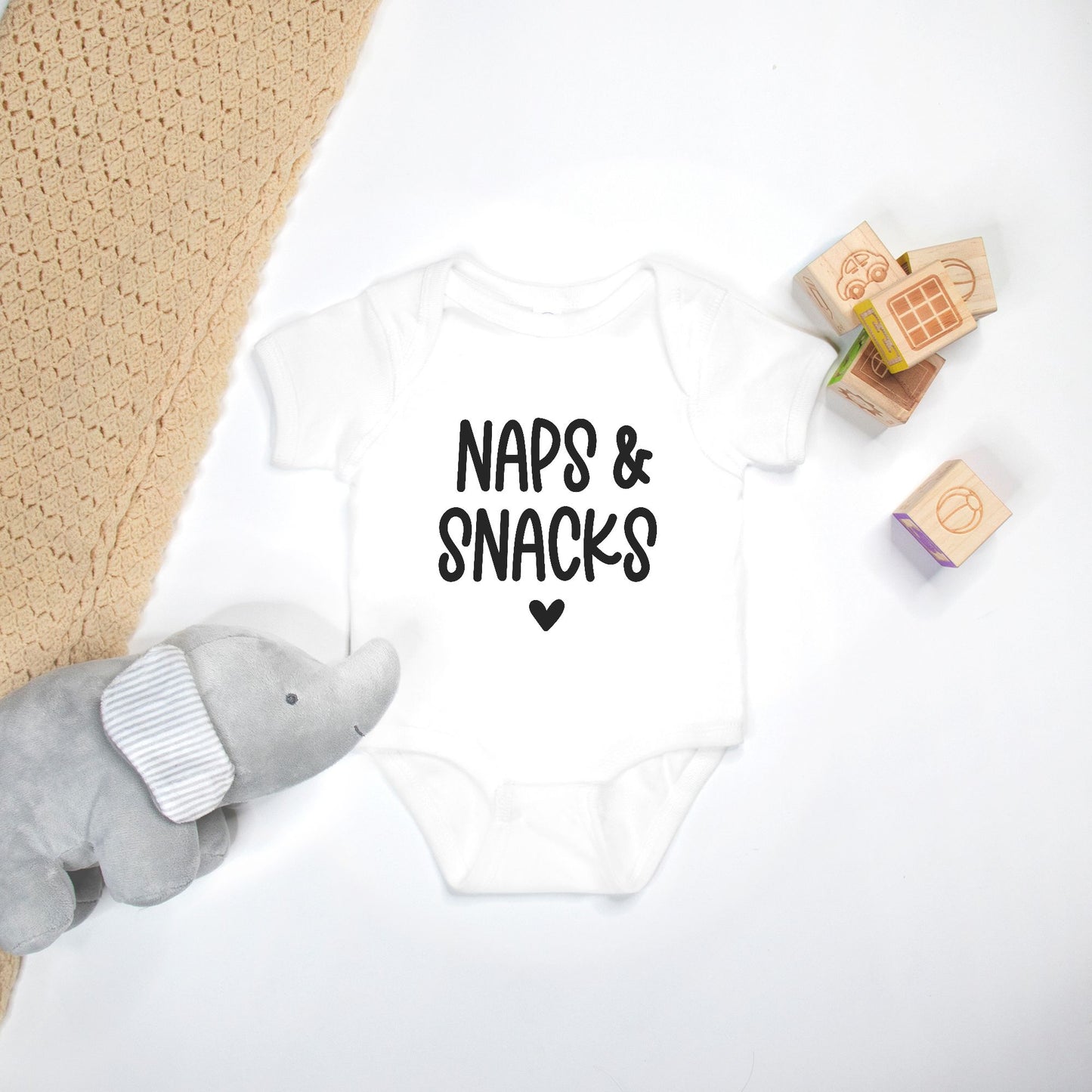 Naps & Snacks Baby One Piece