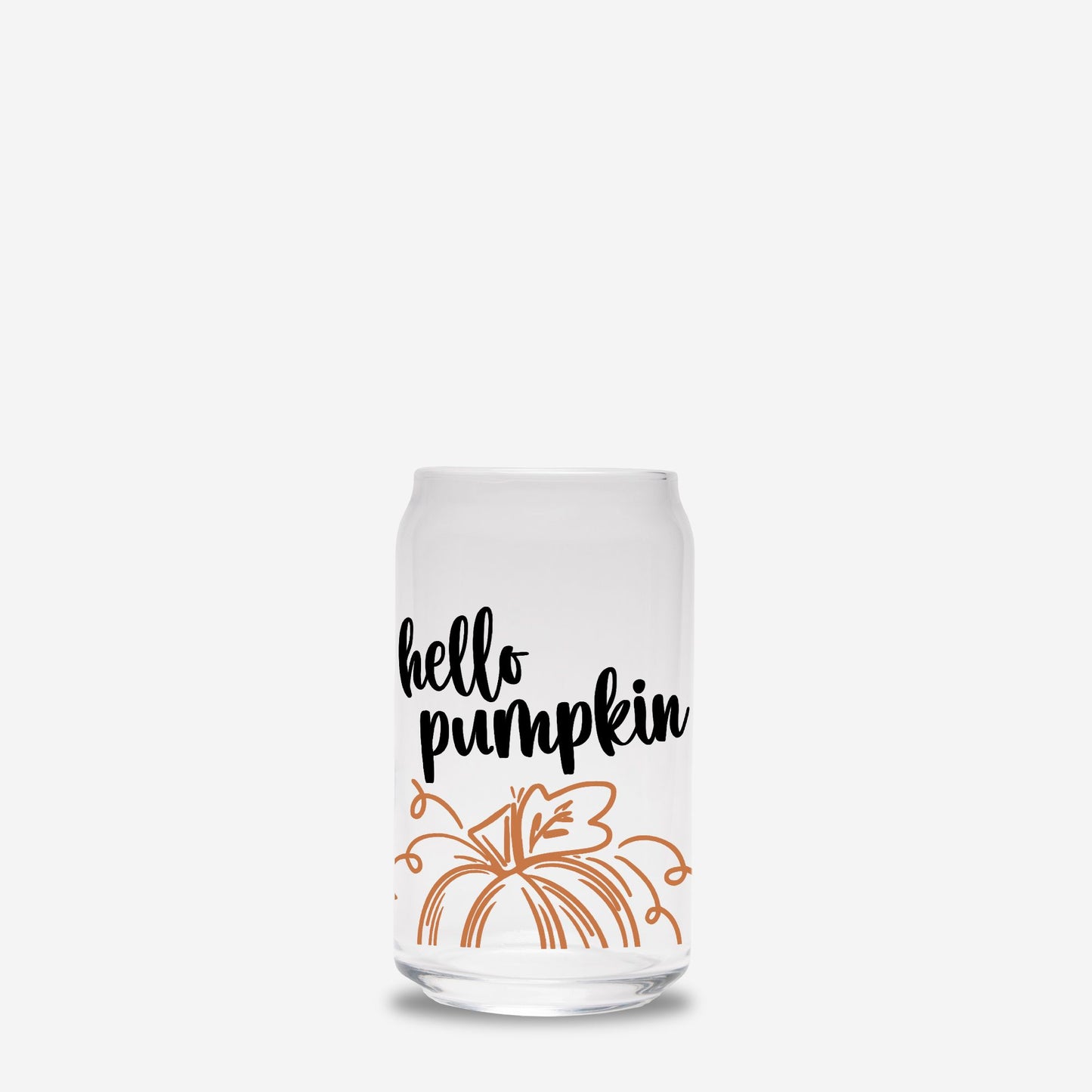 Hello Pumpkin Orange Glass Can