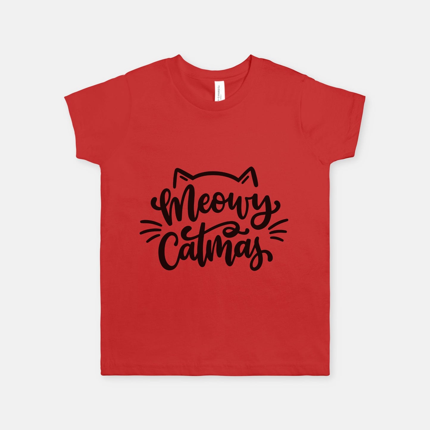 Meowy Christmas Kids Short Sleeve Tee
