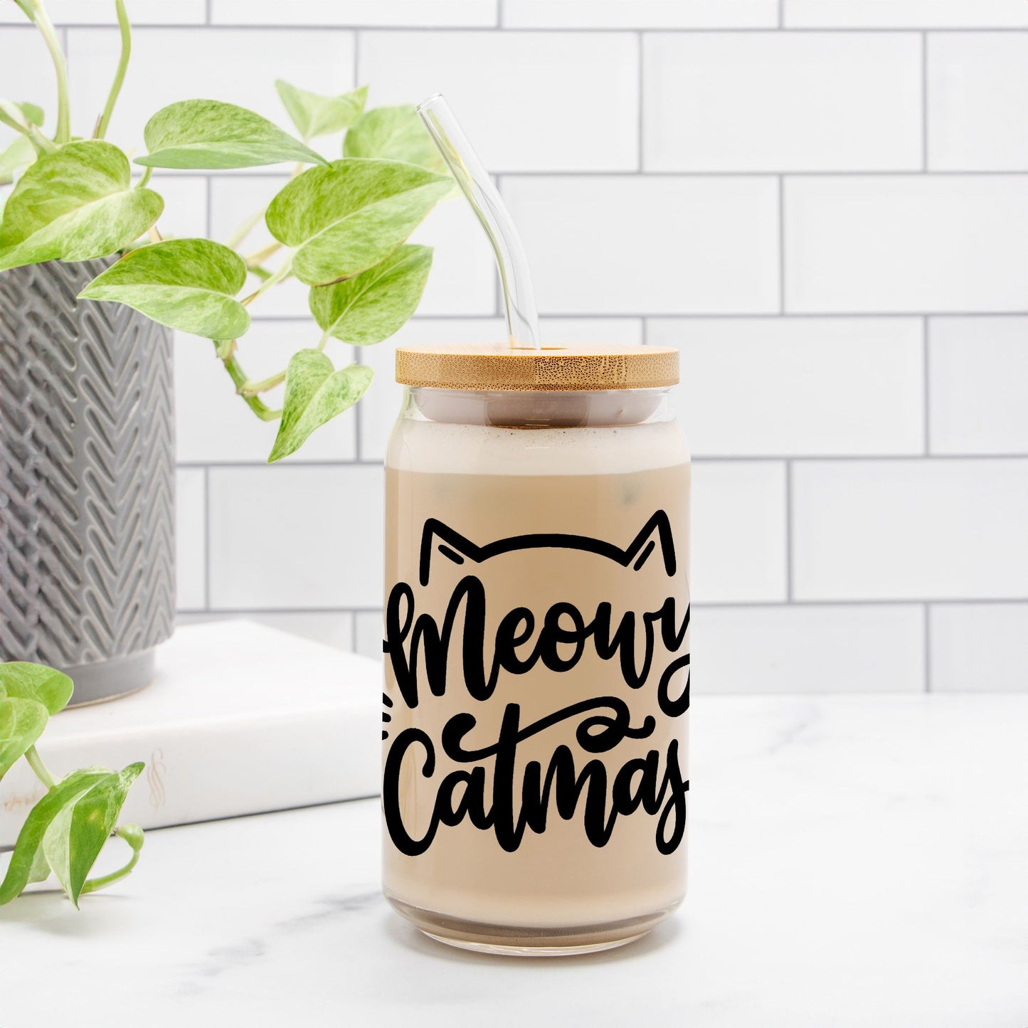 Meowy Catmas Glass Can