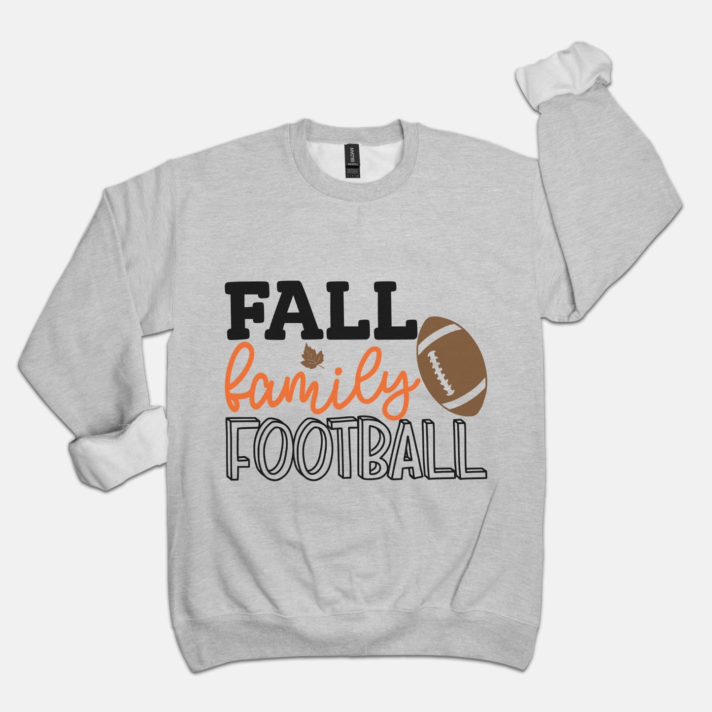 Fall, Family & Football Unisex Crew Neck Sweatshirt Gildan 18000