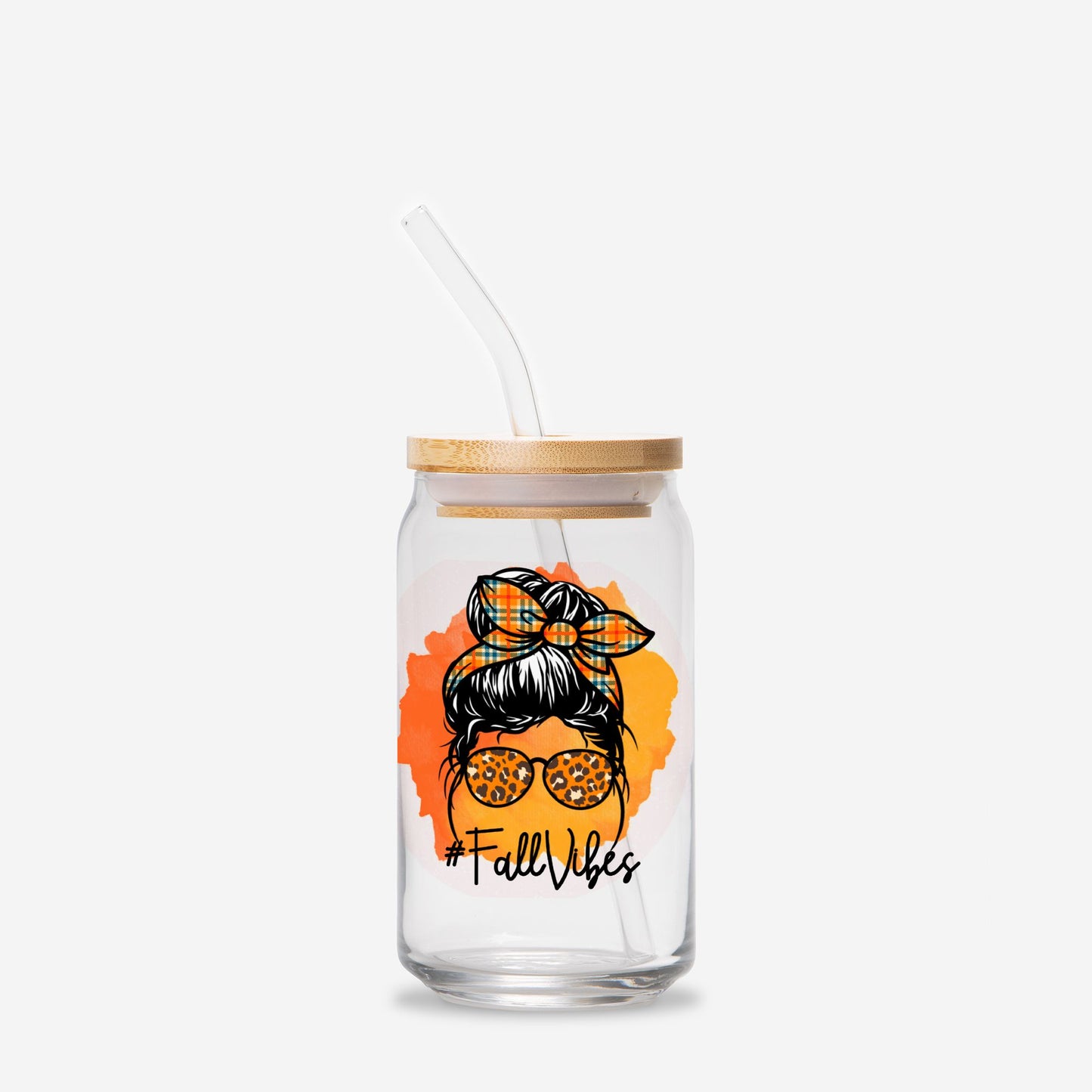 Fall Bun Glass Can