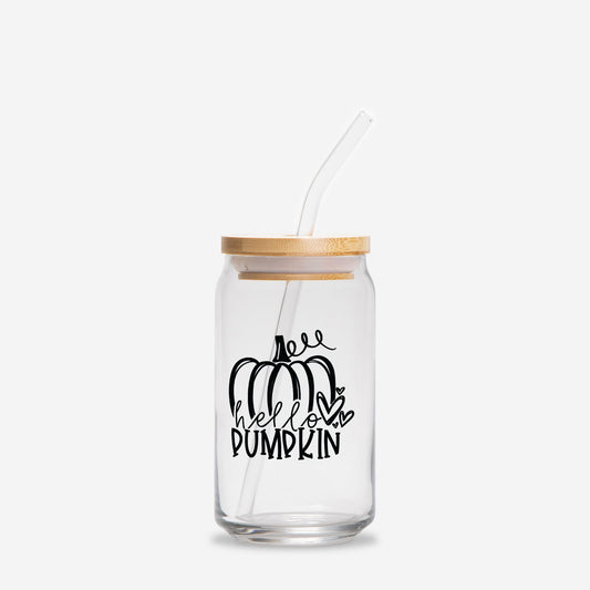 Hello Pumpkin Glass Can