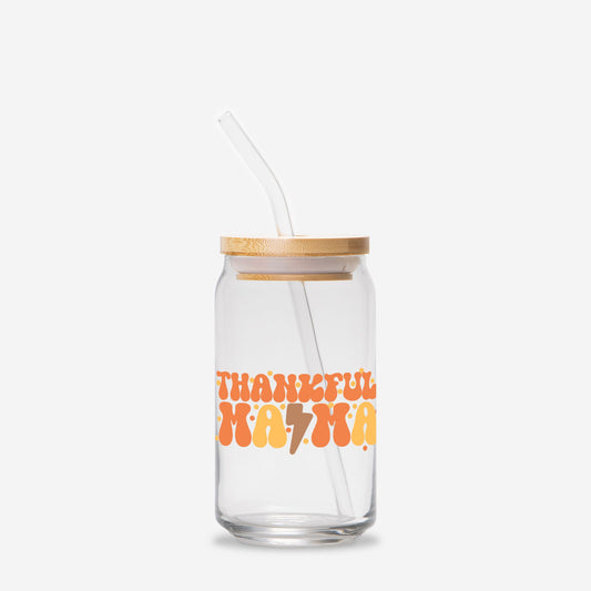 Thankful Mama Glass Can 16oz