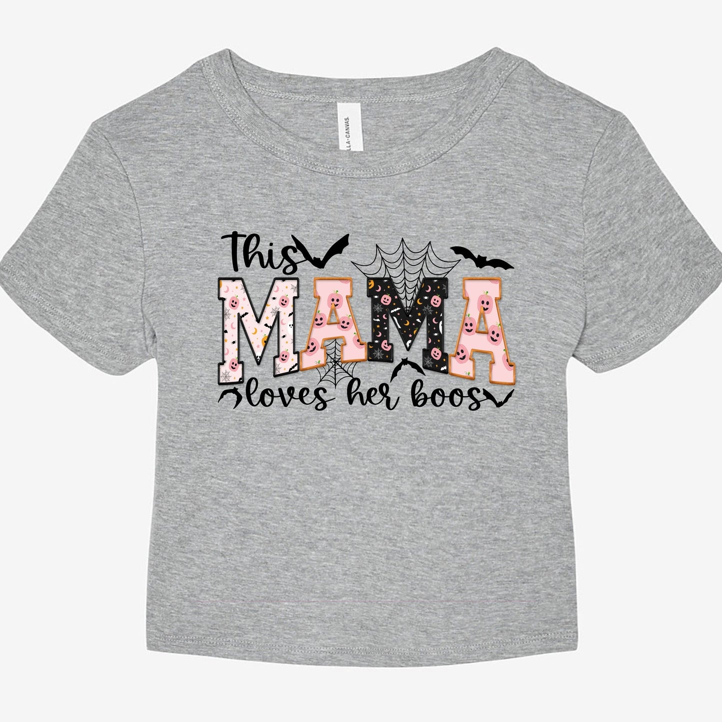 Mama Loves Her Boos Women's Micro Rib Baby Tee 1010