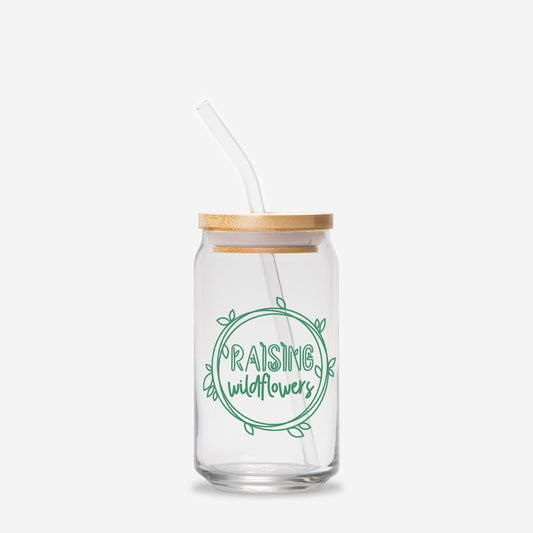 Raising Wildflowers Glass Can