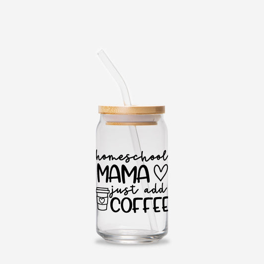 Homeschool Mama Glass Can 16oz