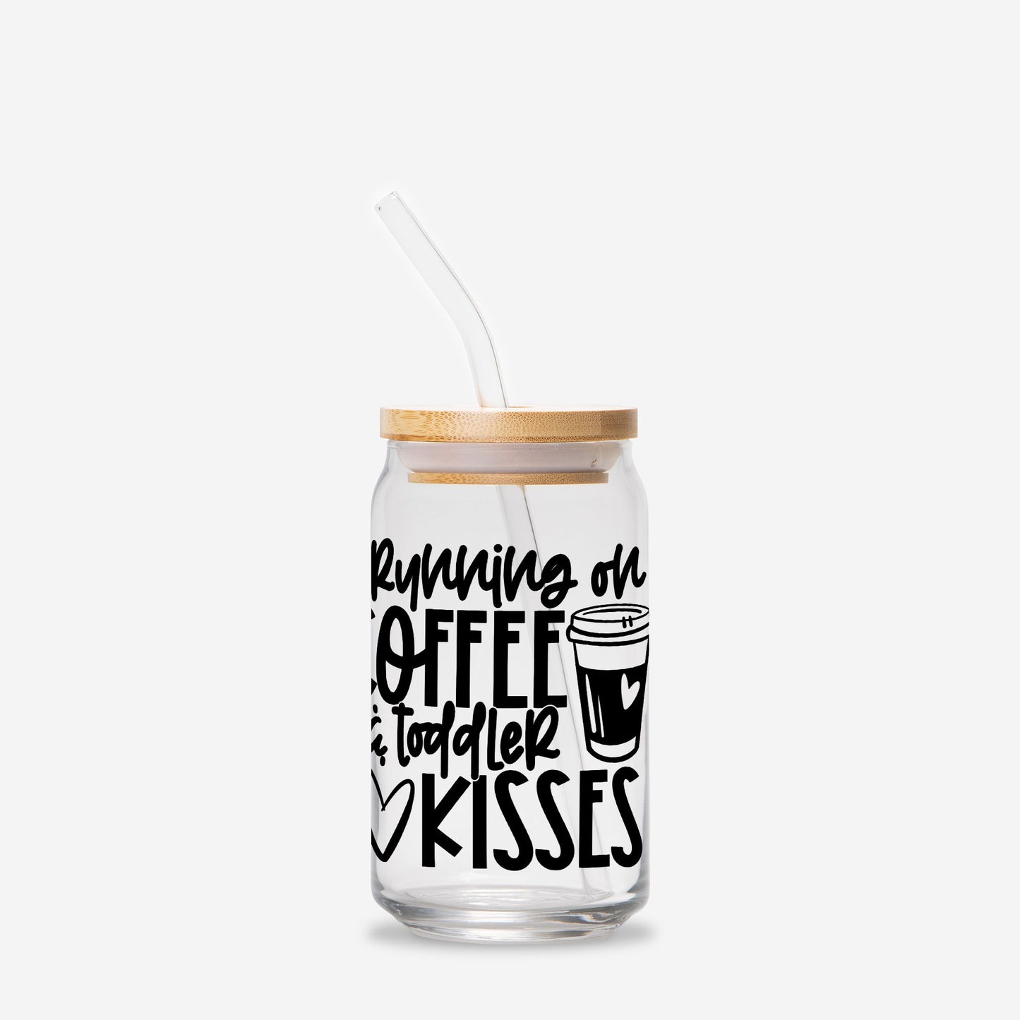 Coffee & Toddler Kisses  Glass Can