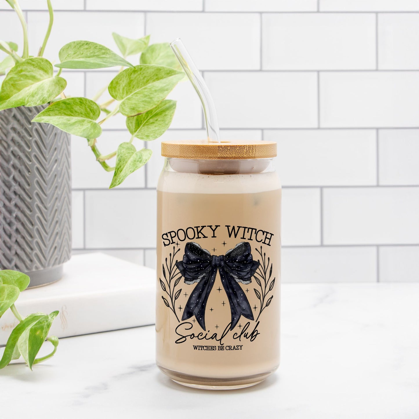 SpookyWitches Social Club Glass Can