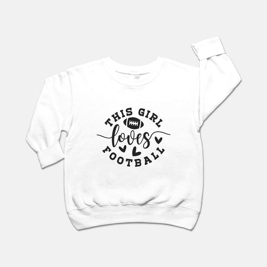 Football Girl Toddler Crew Neck Sweatshirt