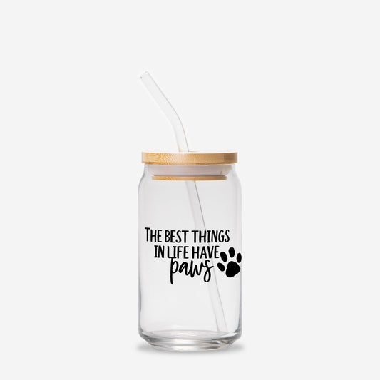Best Things Have Paws Glass Can