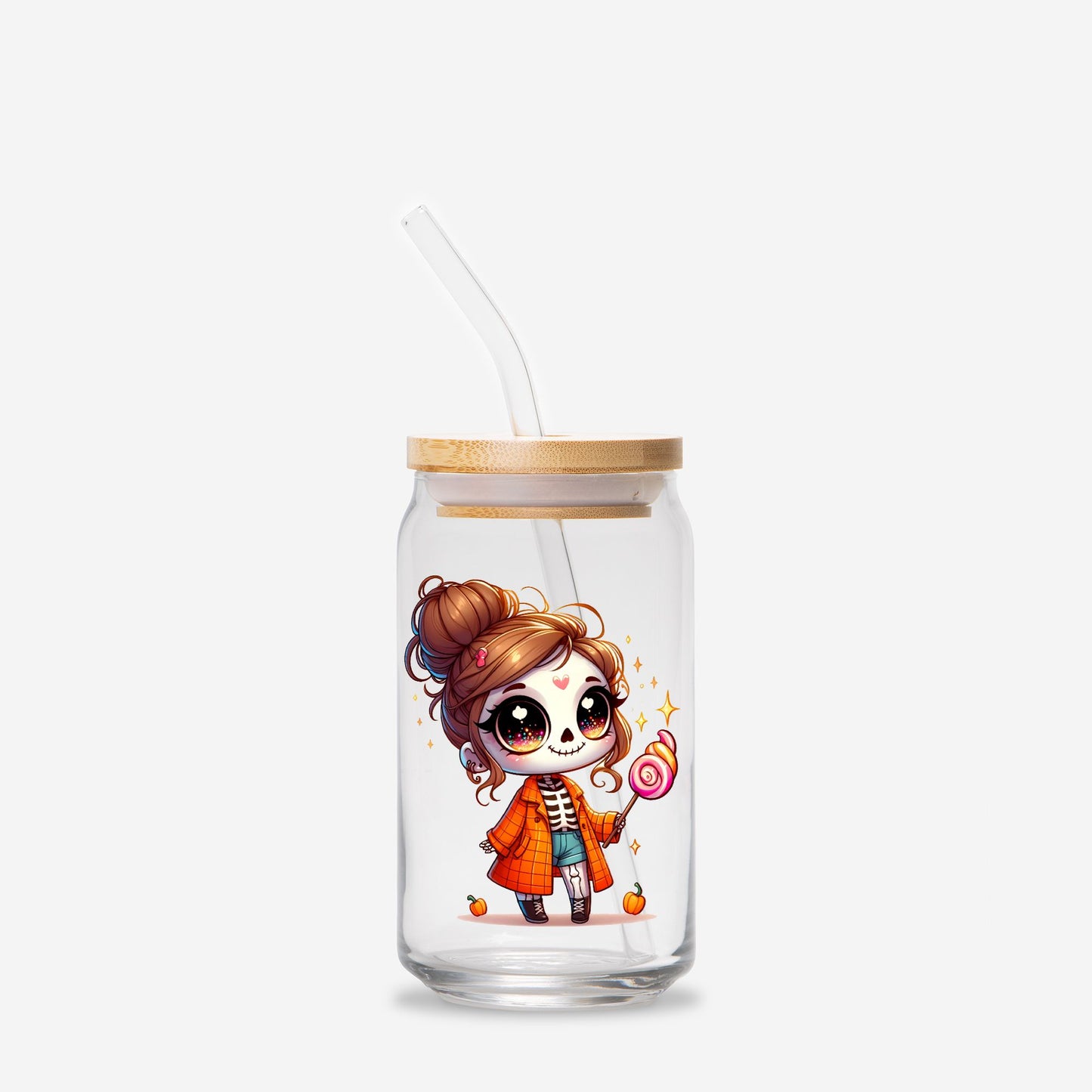 Halloween Girl Lollipop Glass Can