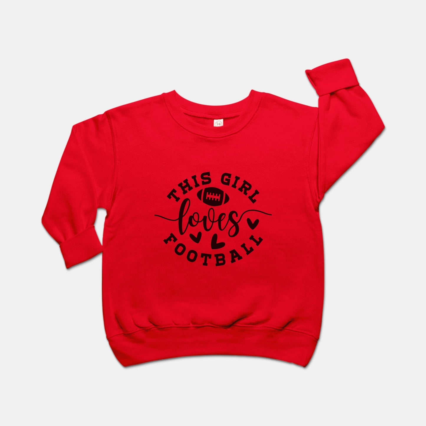 Football Girl Toddler Crew Neck Sweatshirt