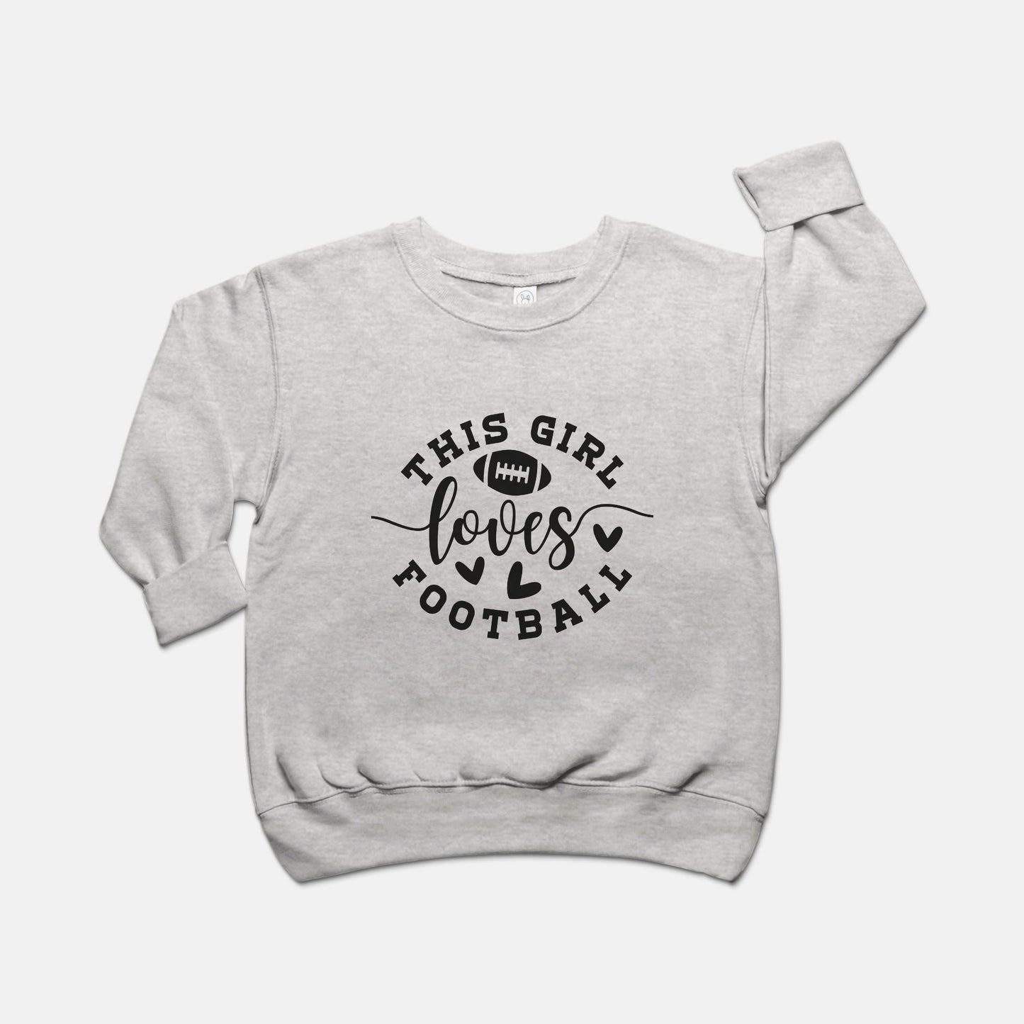 Football Girl Toddler Crew Neck Sweatshirt