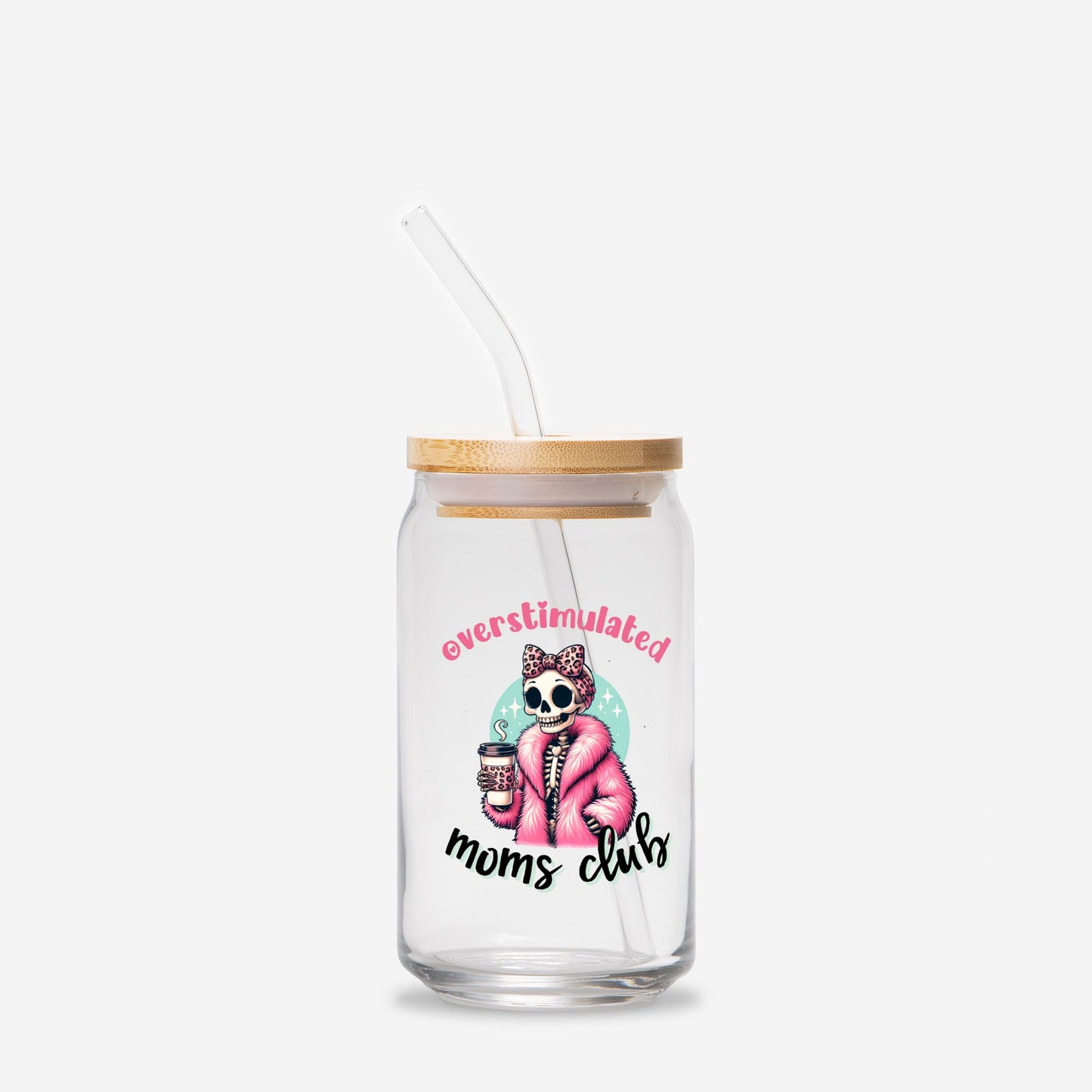 Overstimulated Moms Club Glass Can 16oz