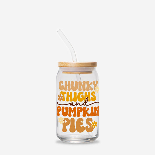 Chunky Thighs Pumpkin Pies Glass Can 16oz