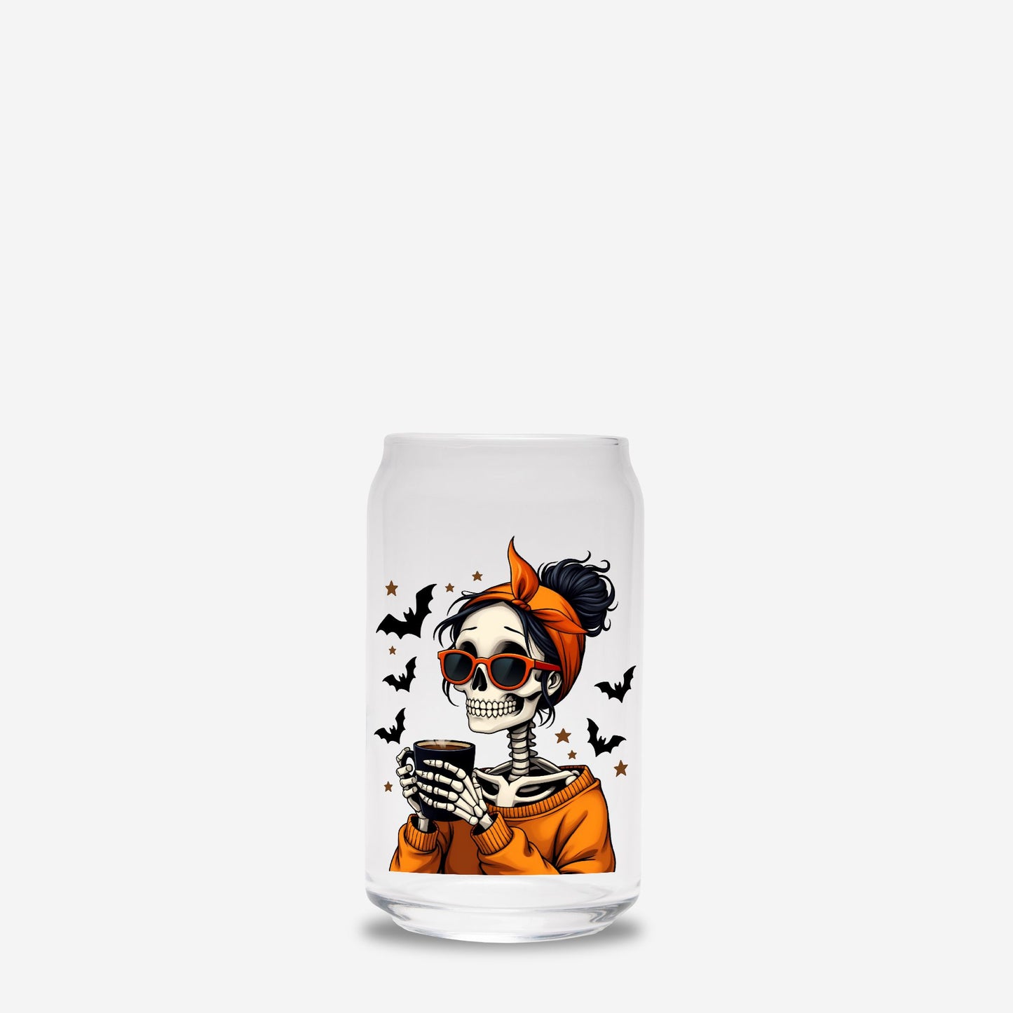 Halloween Skull Glass Can